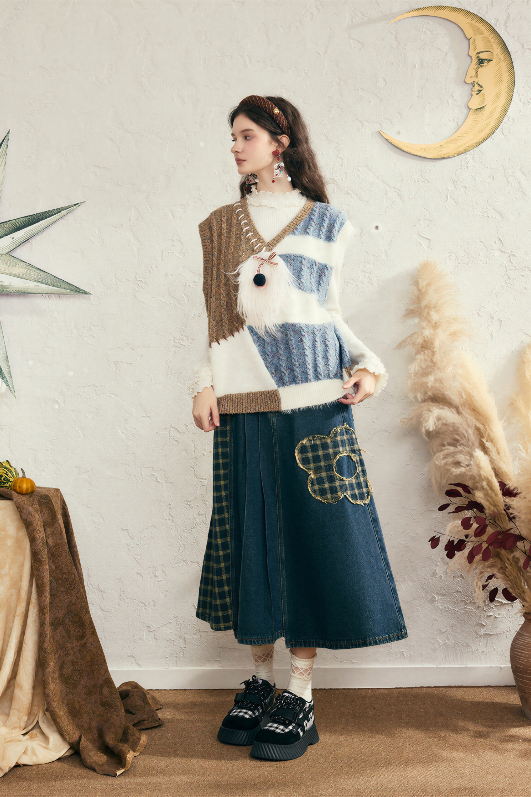 Layered knit sweater vest