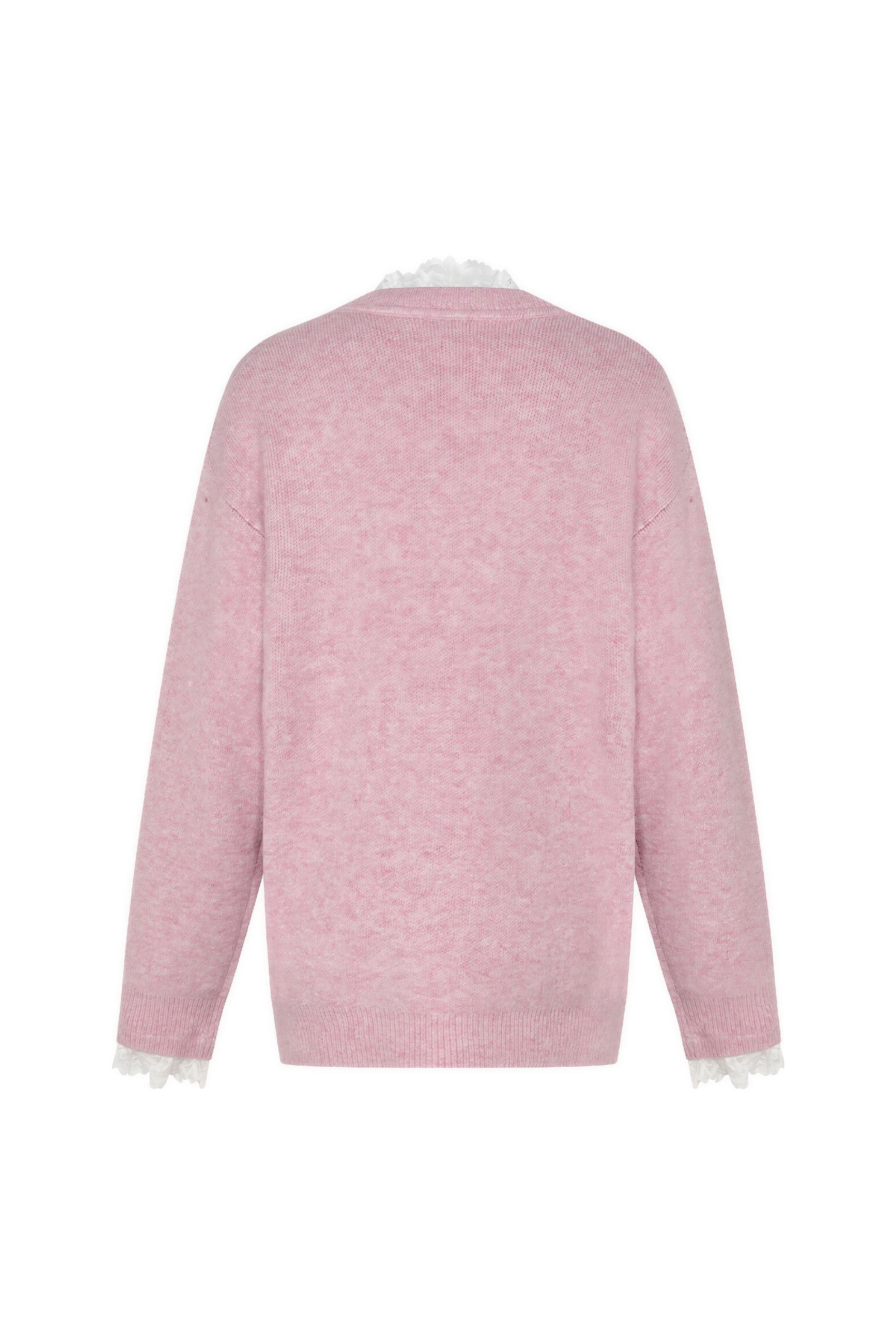 Black long-sleeved knitted pullover sweater