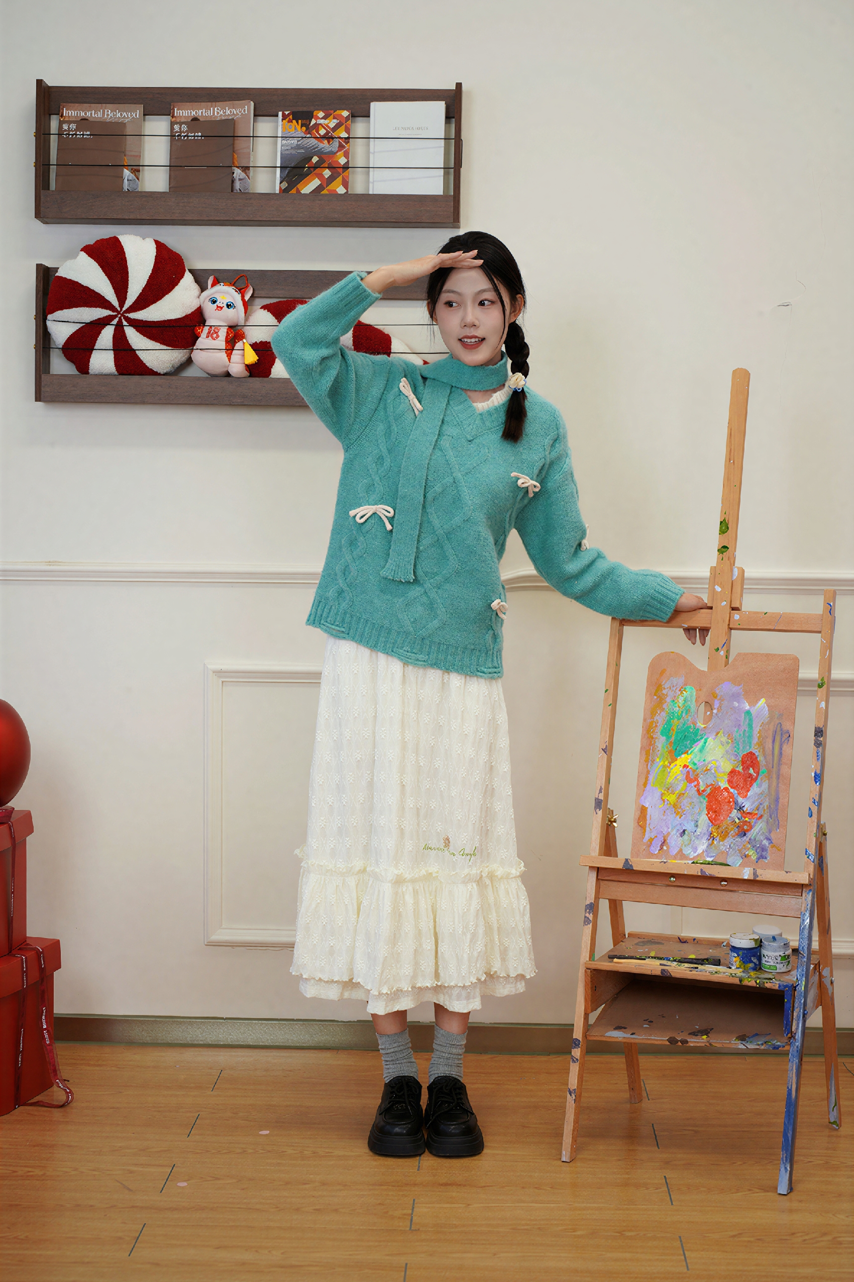 Relaxed Drawstring Pullover Sweater