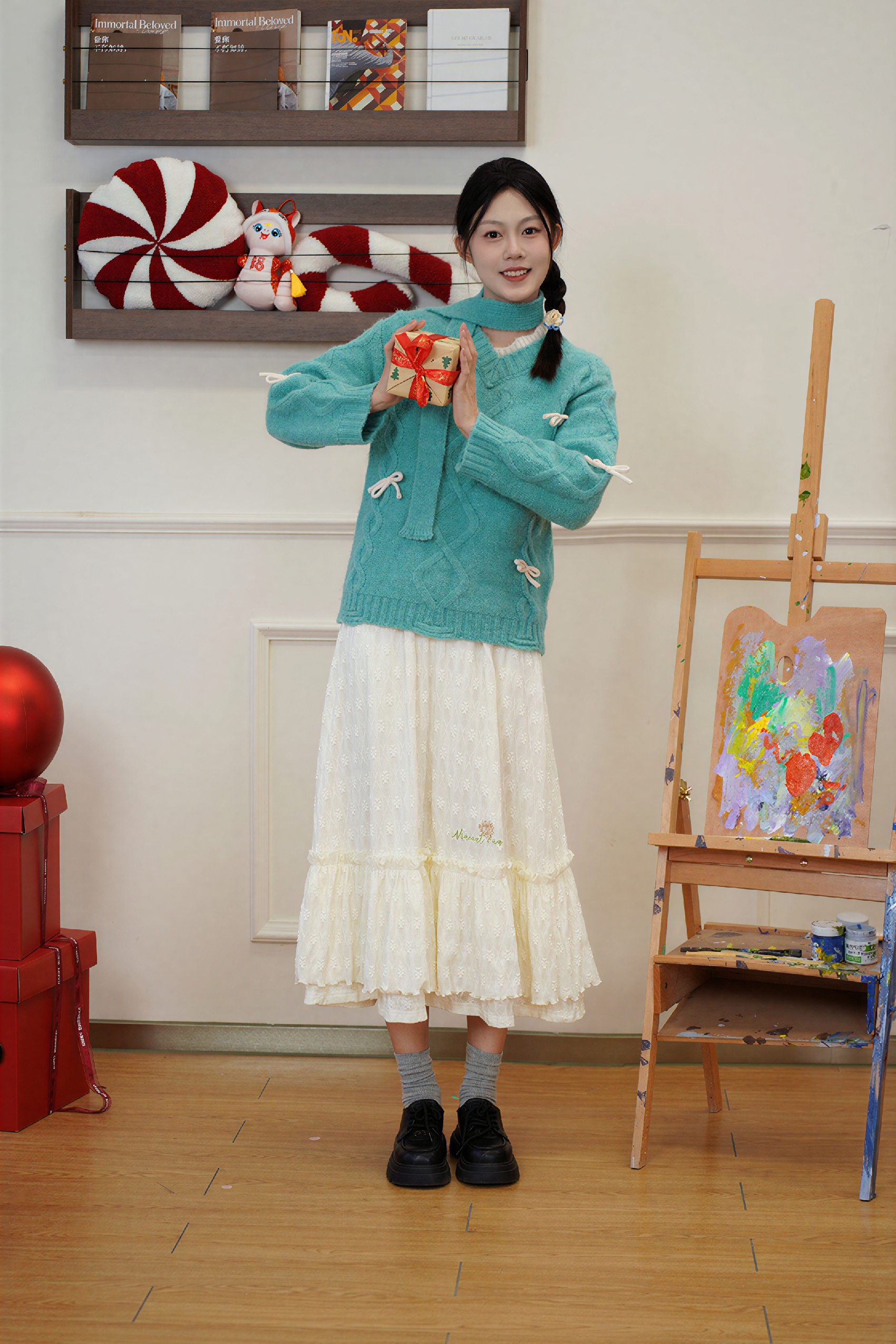 Relaxed Drawstring Pullover Sweater