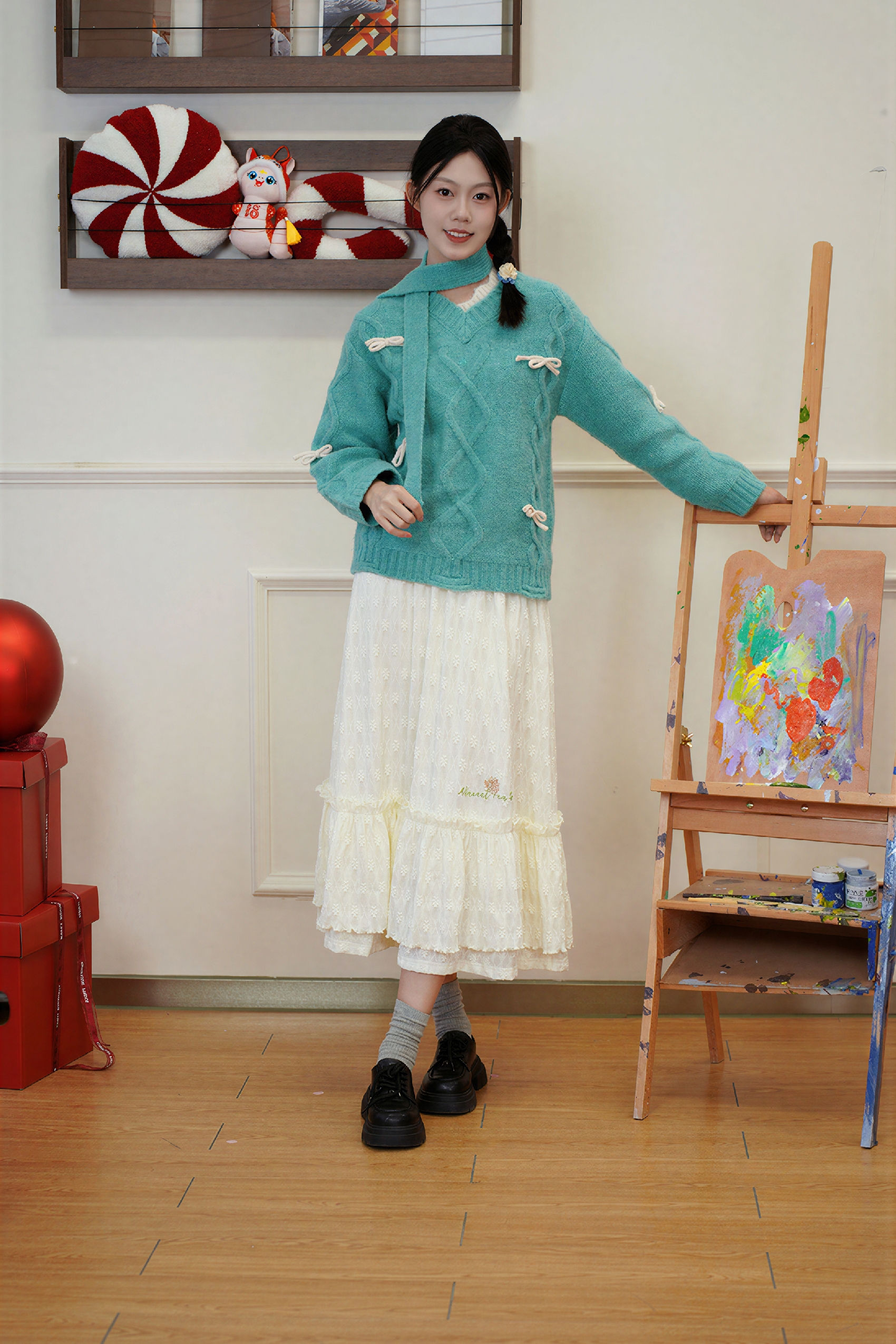 Relaxed Drawstring Pullover Sweater