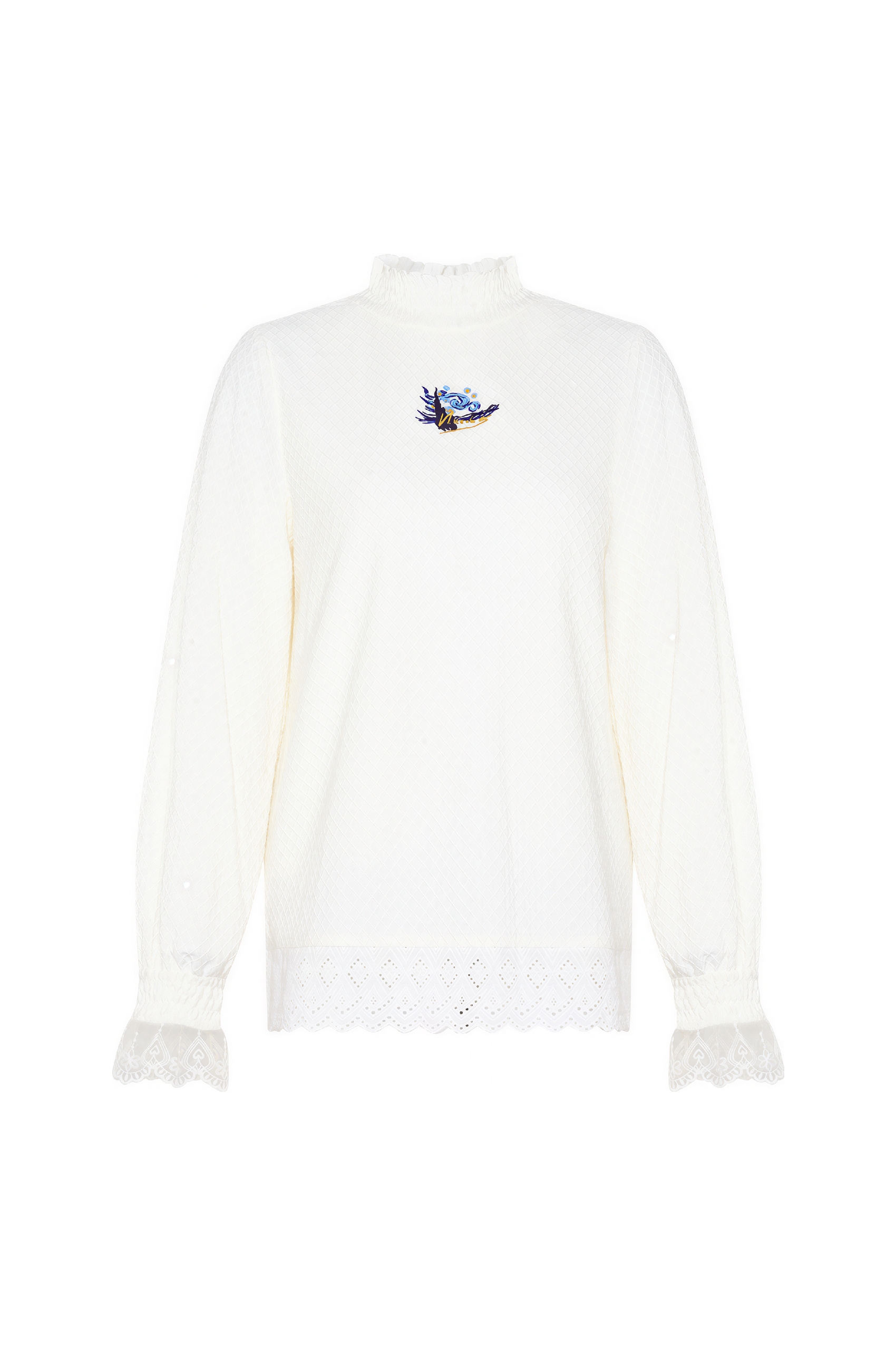 Van Gogh-Inspired Lace Knit Base Top