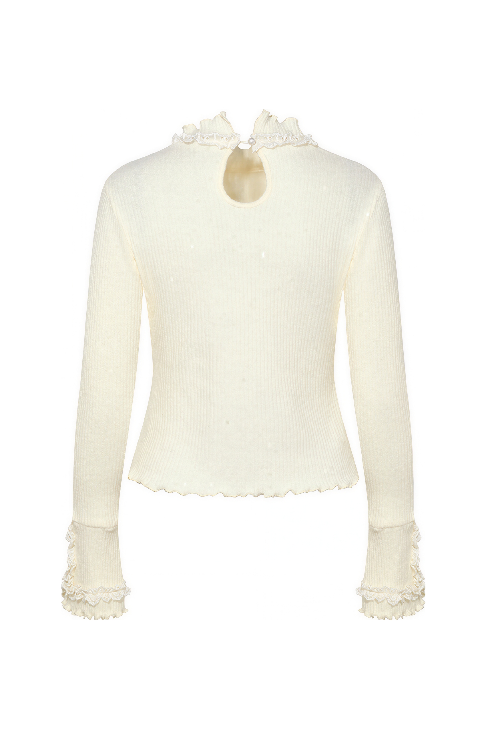 Lace-trimmed base layer T-shirt