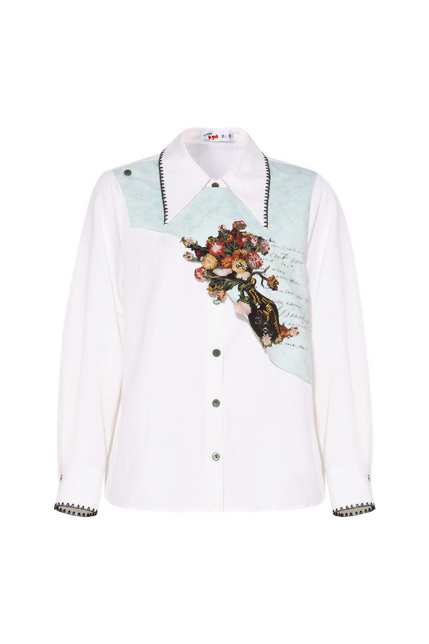 Van Gogh-Inspired Long-Sleeve Collar Shirt