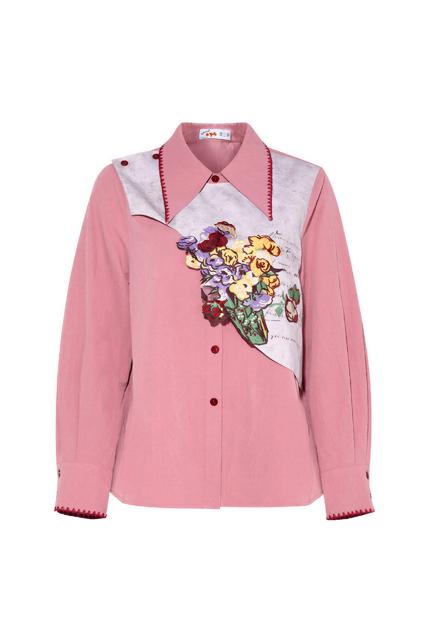 Van Gogh-Inspired Long-Sleeve Collar Shirt