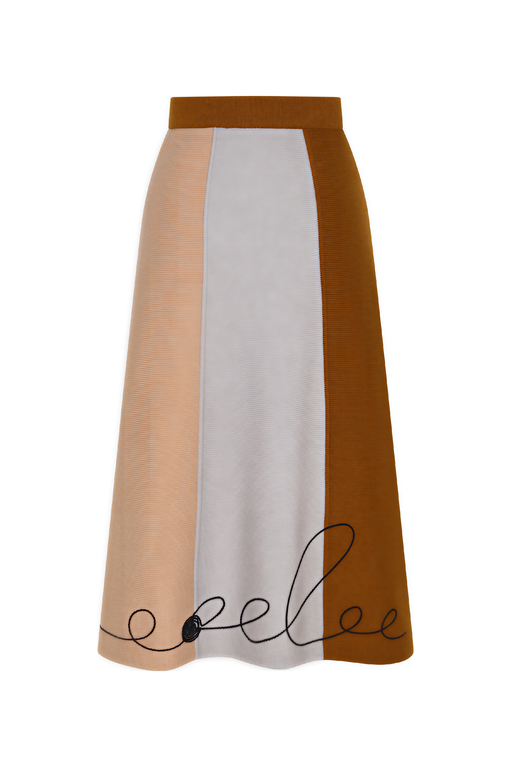 Van Gogh-Inspired Knit A-Line Midi Skirt