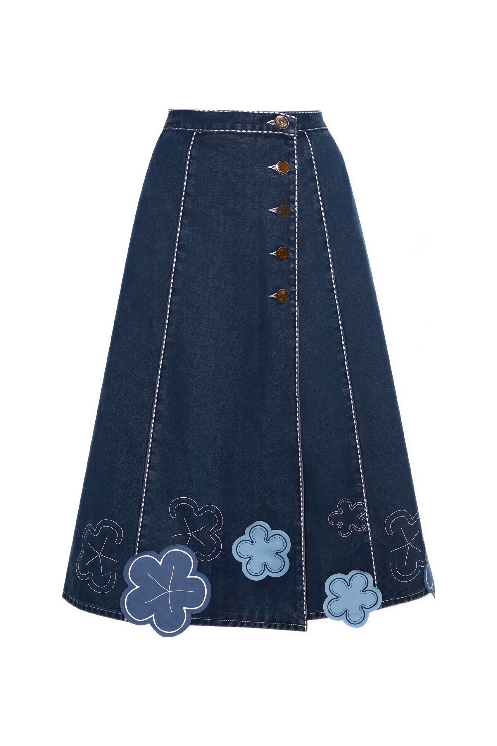 Blue denim skirt