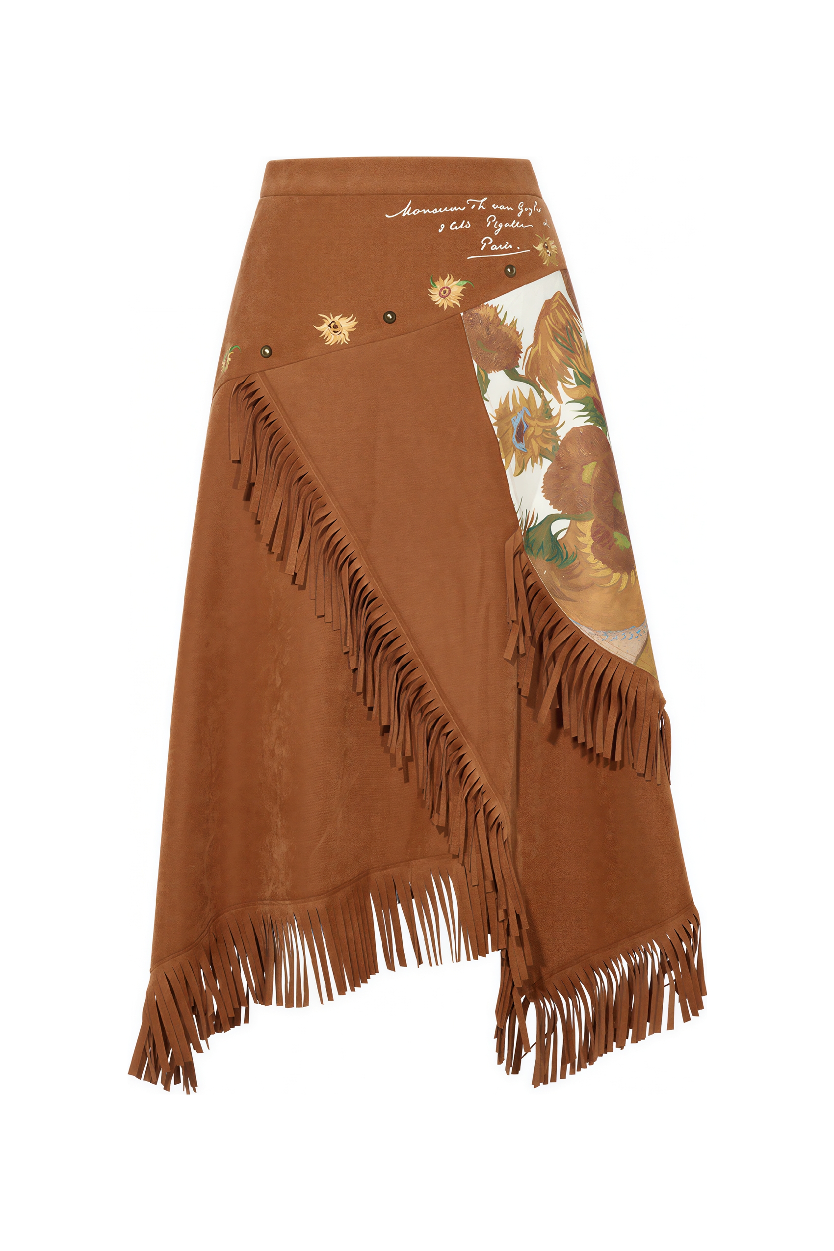 Retro print midi skirt