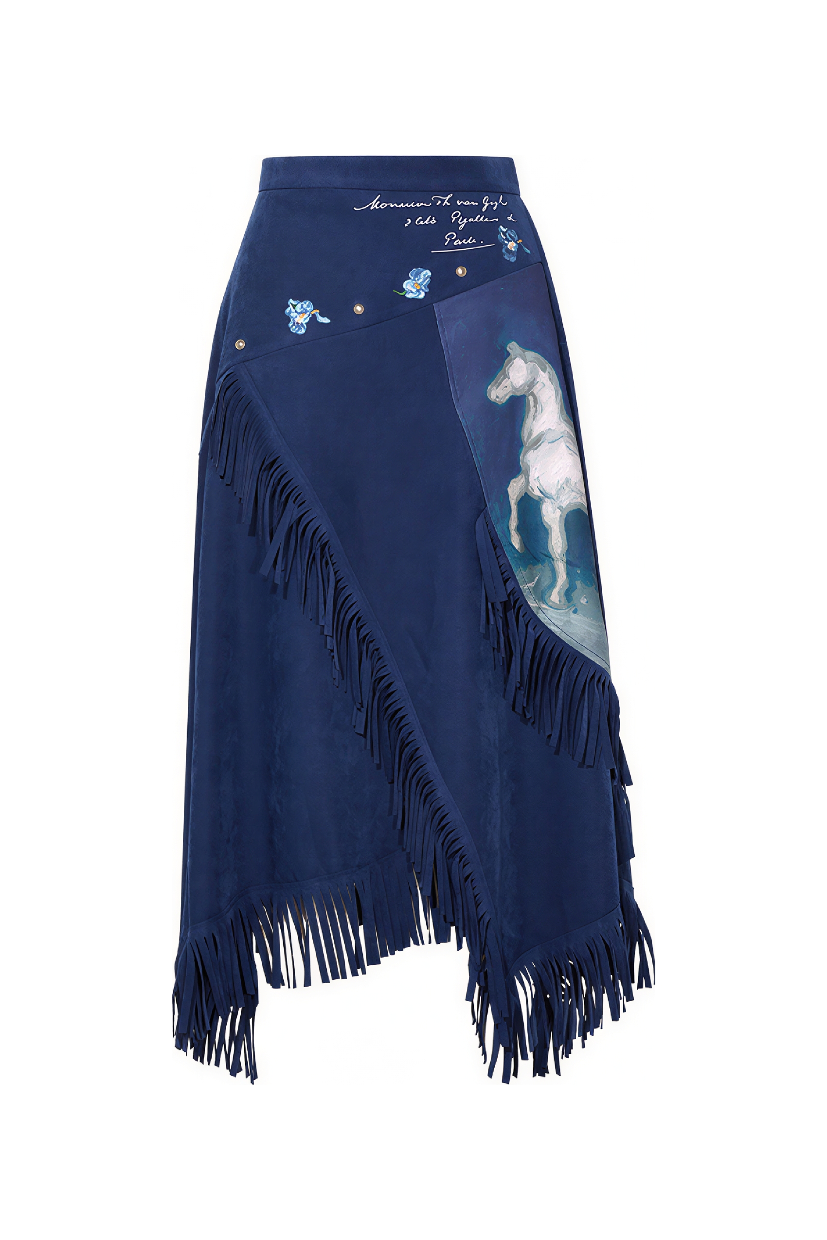 Retro print midi skirt