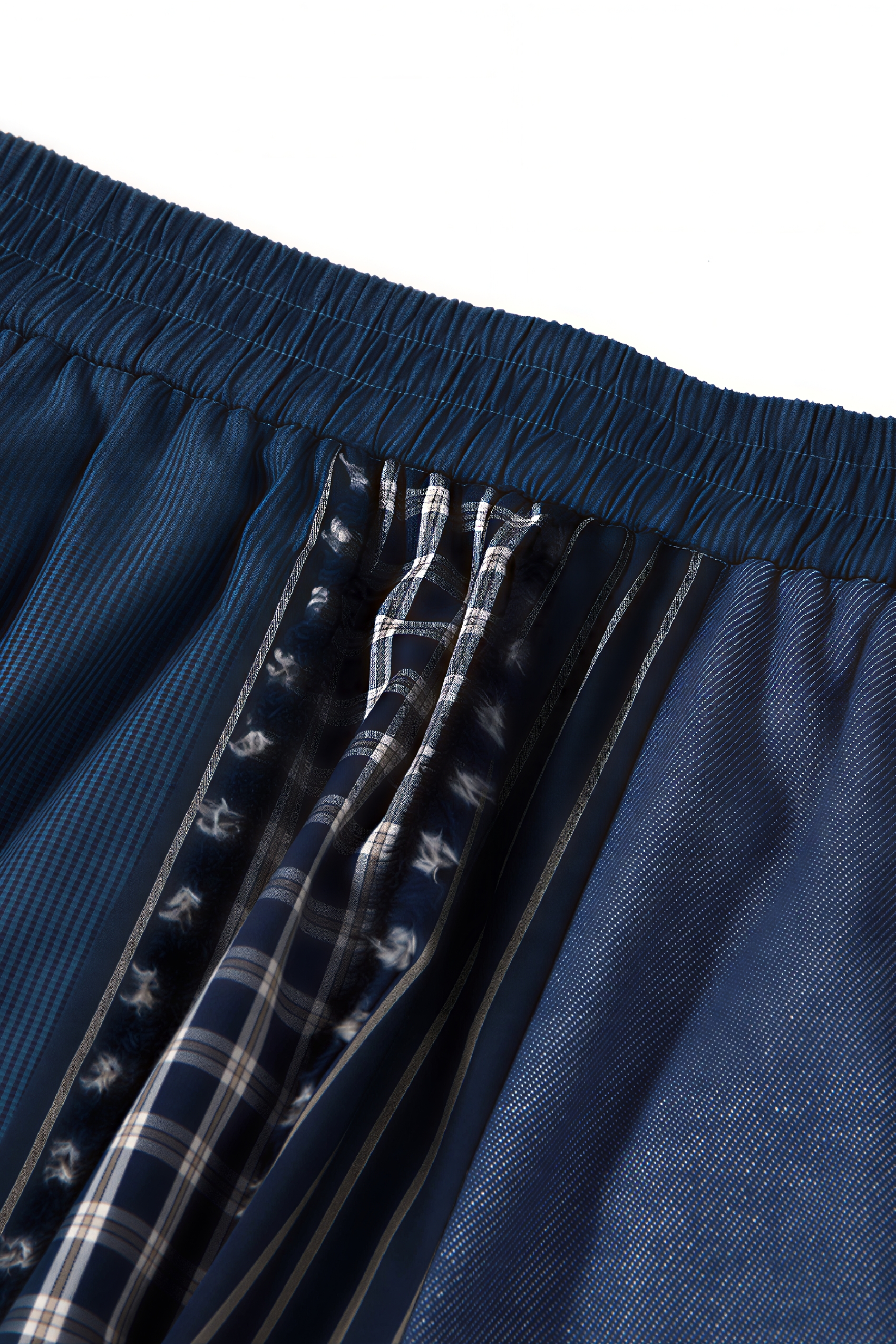 Patchwork Relaxed Wide-Leg Pants