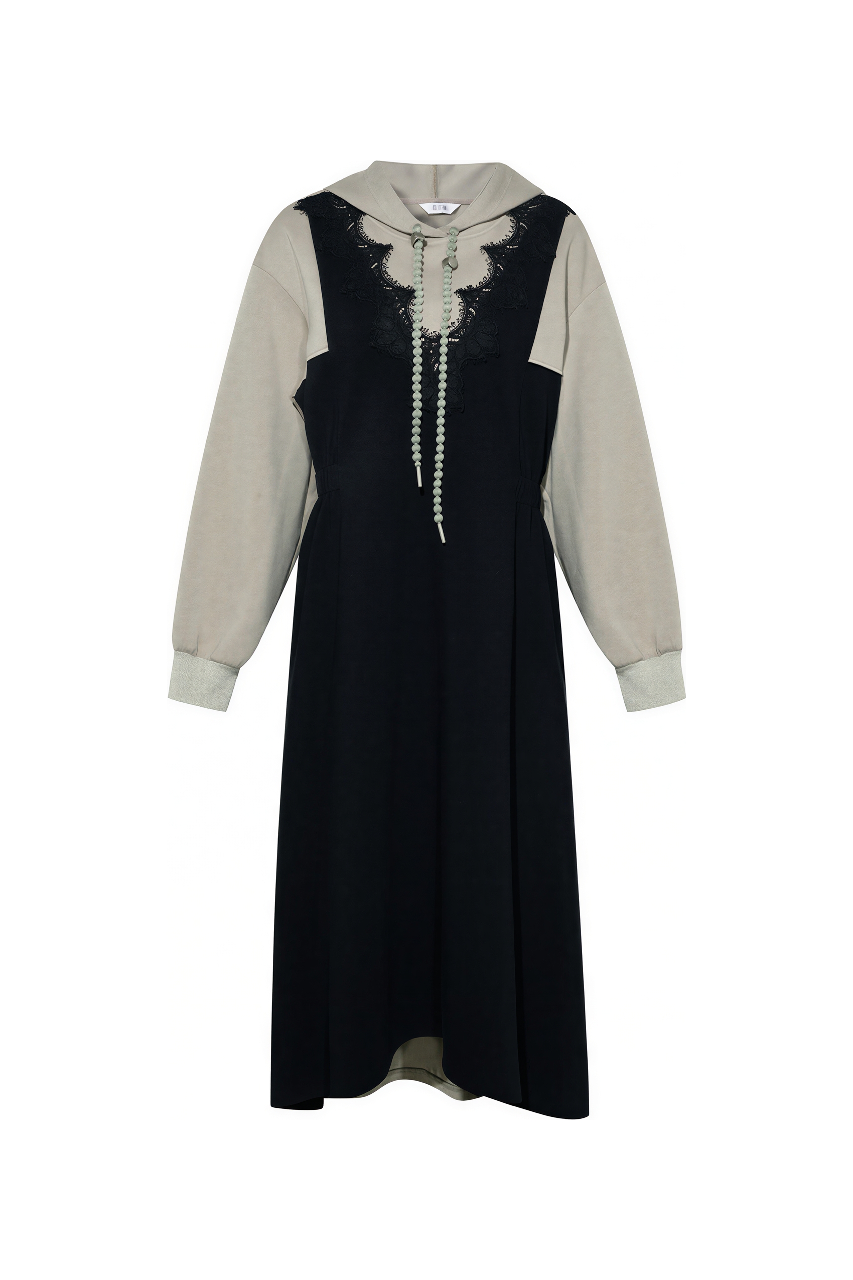 Loose-fitting, slimming, faux two-piece sweatshirt dress | LYONSENS Women's Fashion