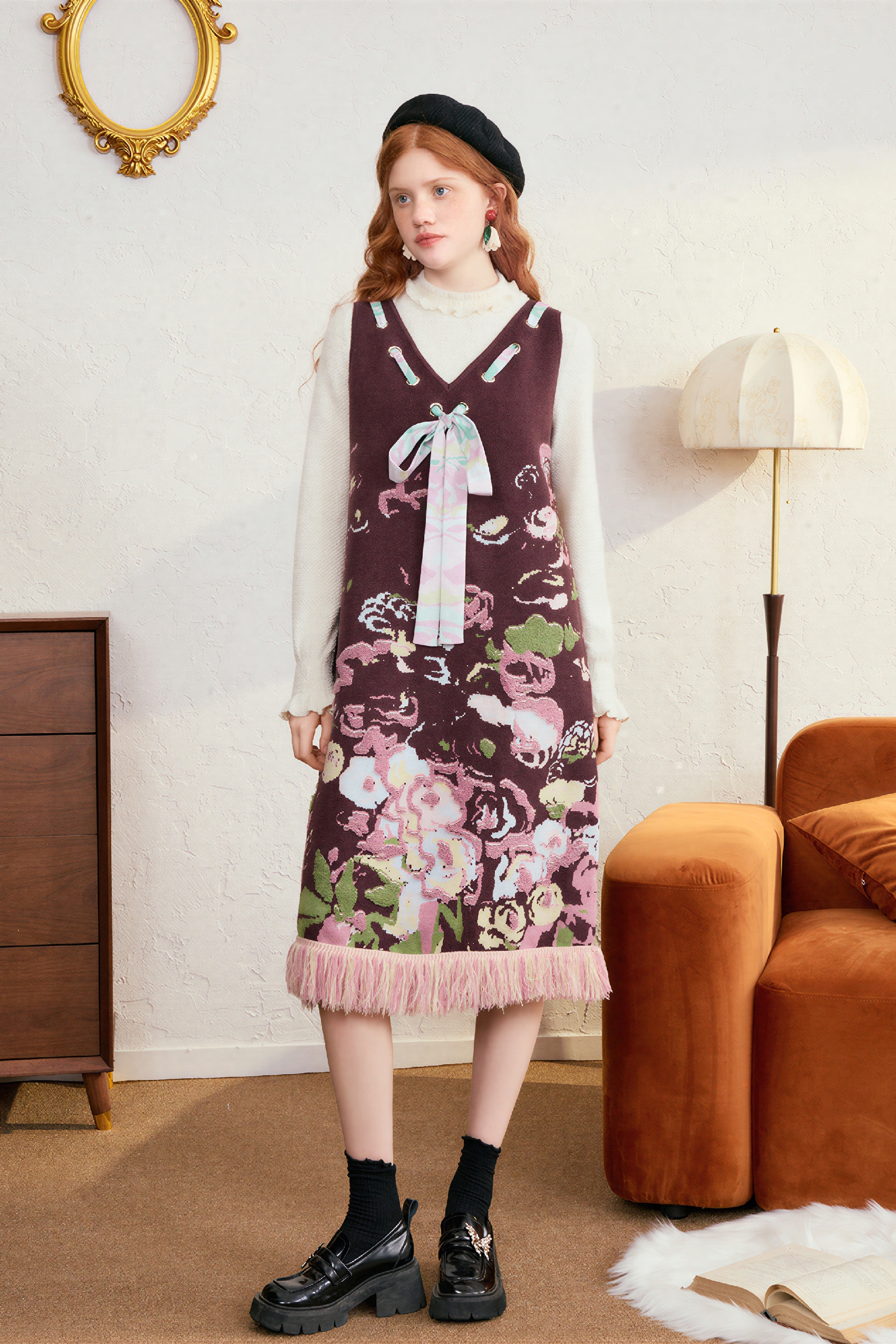 Knitted Sweater Vest Dress