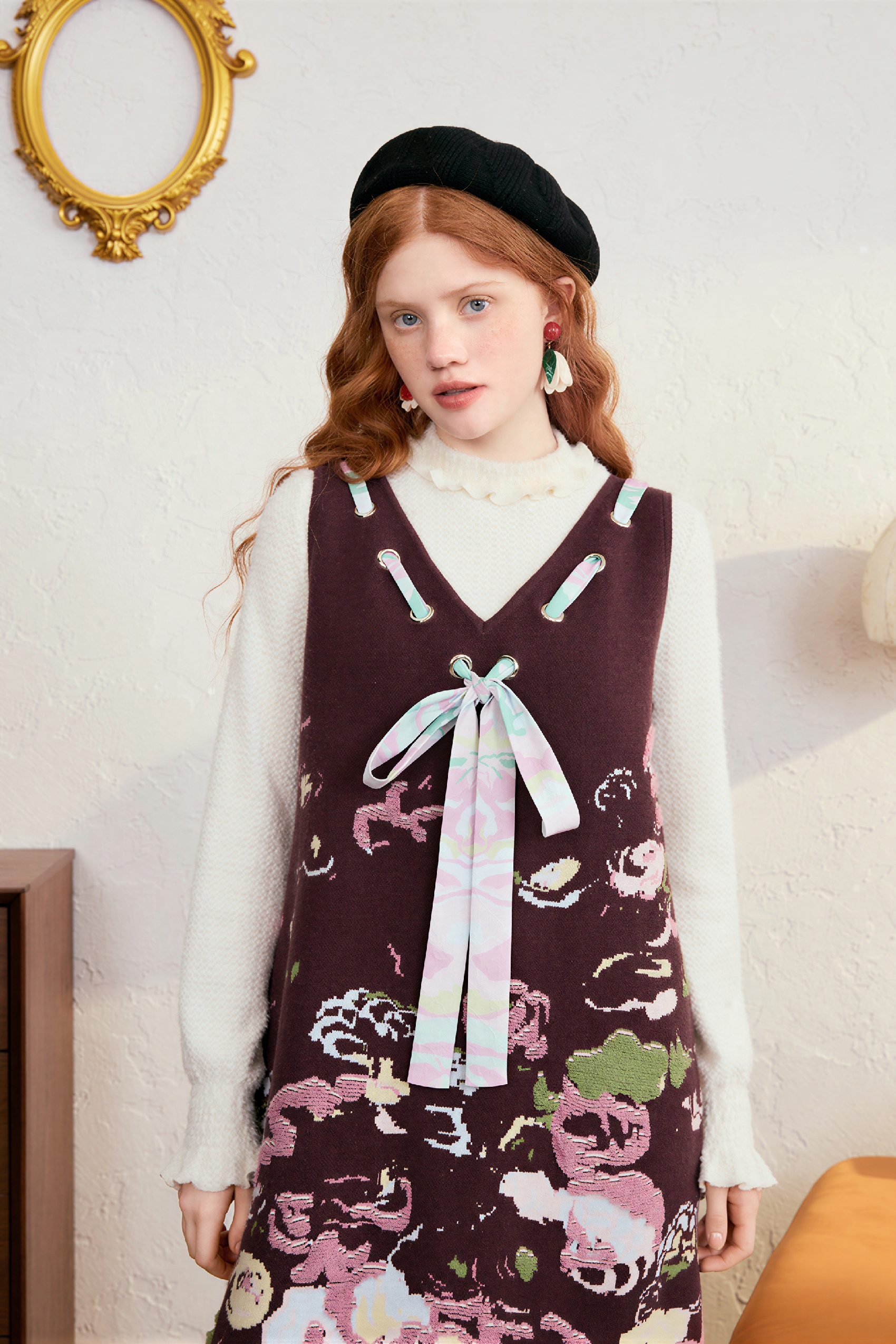 Knitted Sweater Vest Dress