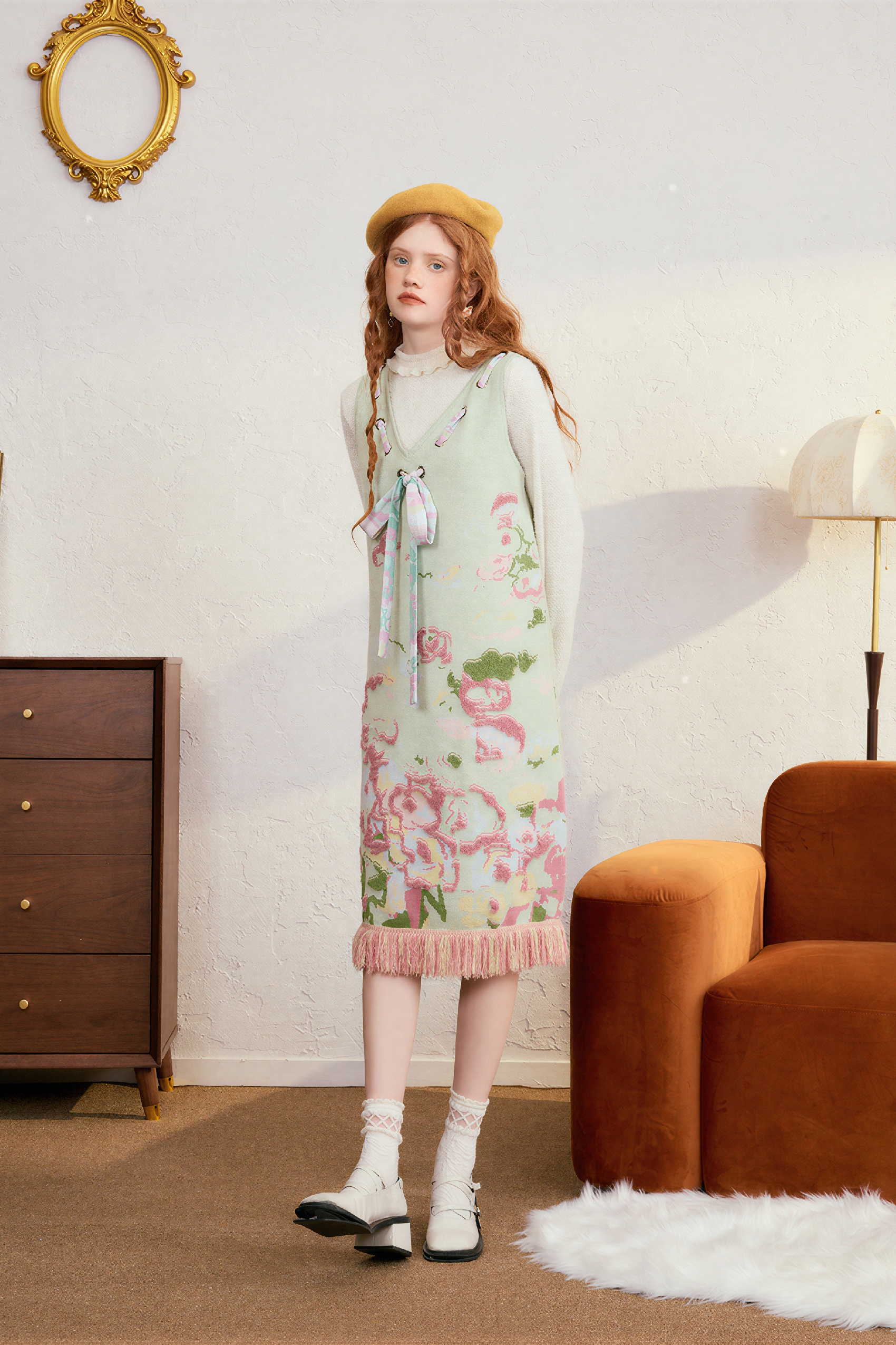 Knitted Sweater Vest Dress