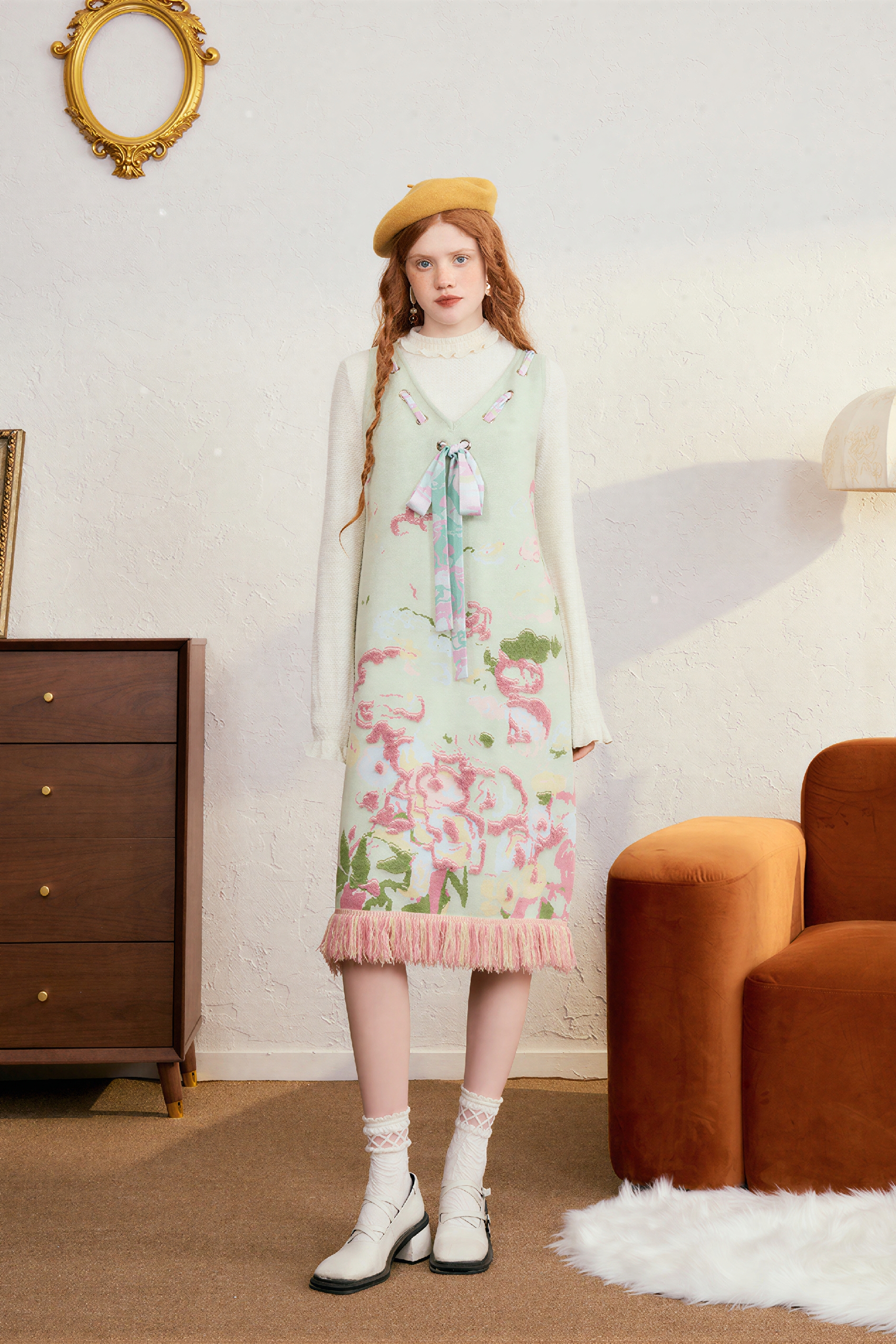 Knitted Sweater Vest Dress