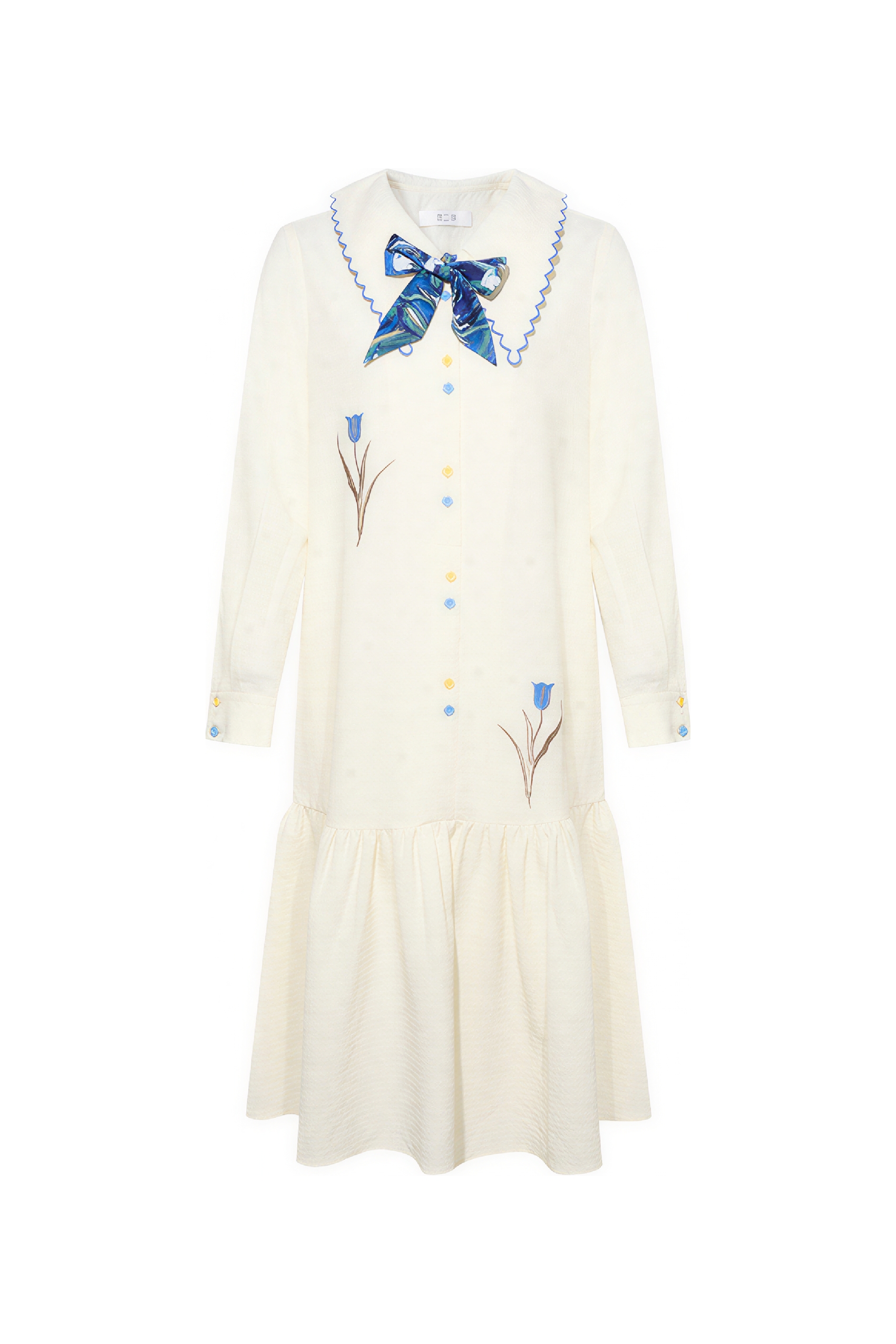 French-Inspired Long-Sleeve Shirt Dress