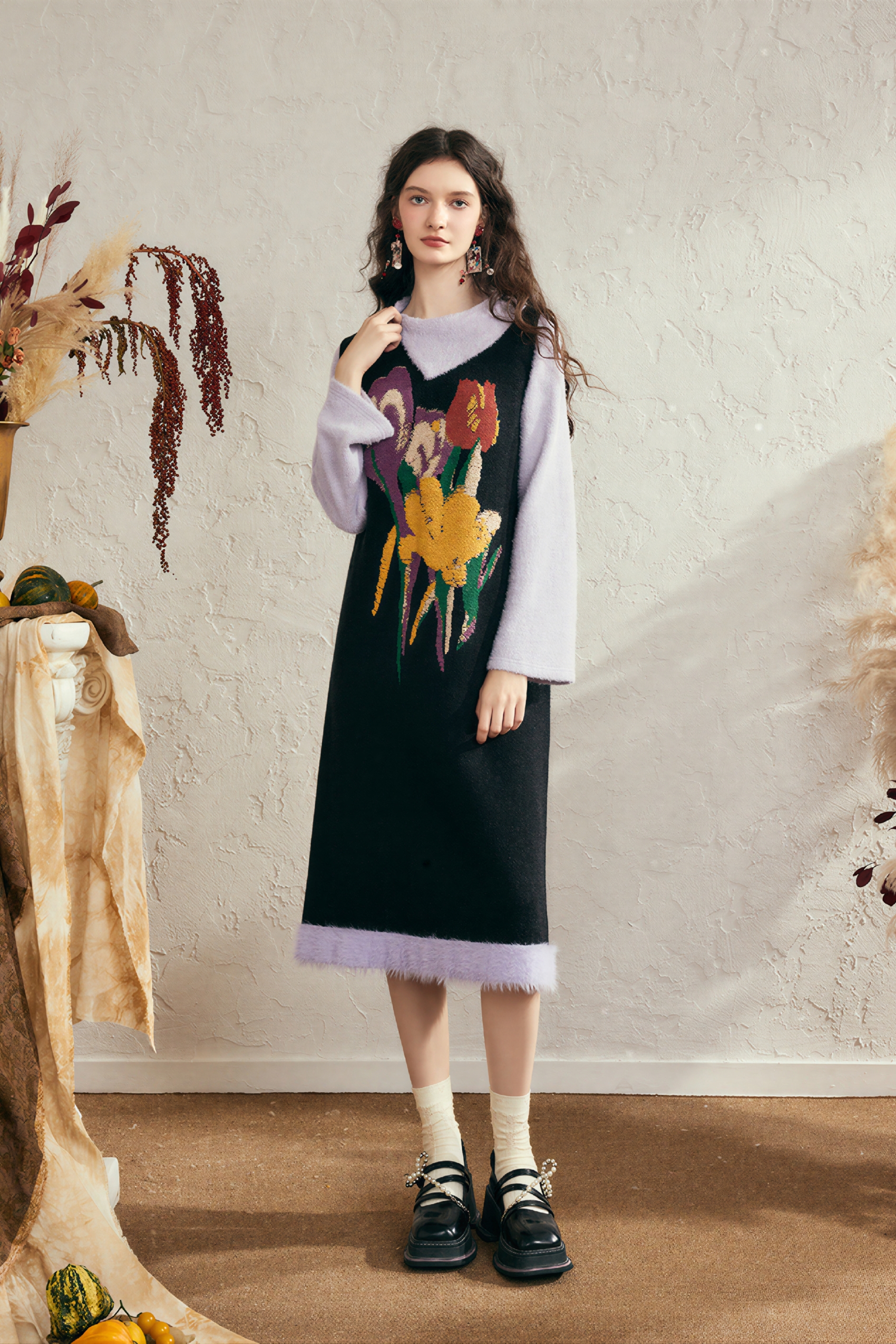 High-end loose-fitting vest dress knitted dress