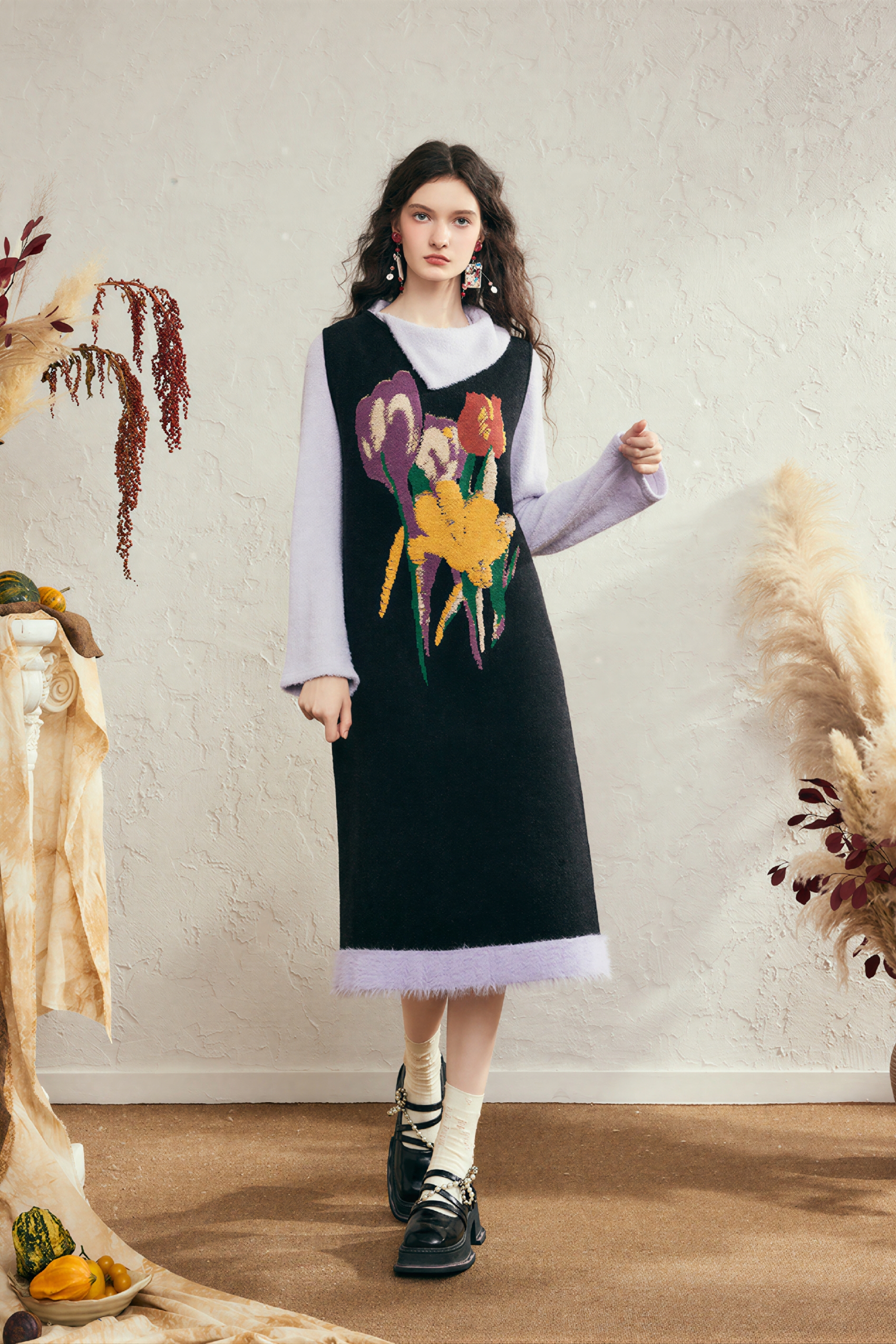 High-end loose-fitting vest dress knitted dress