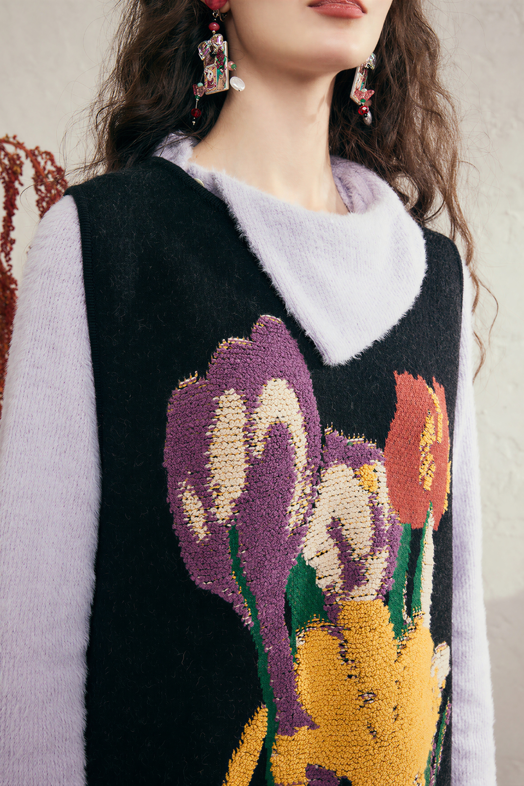 High-end loose-fitting vest dress knitted dress