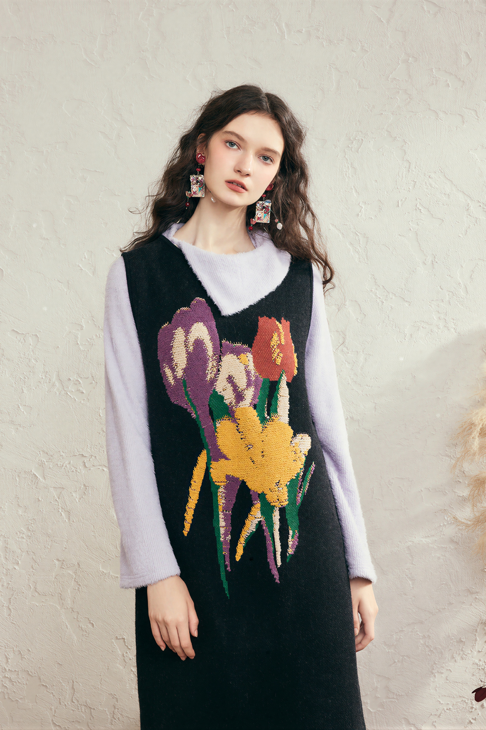 High-end loose-fitting vest dress knitted dress