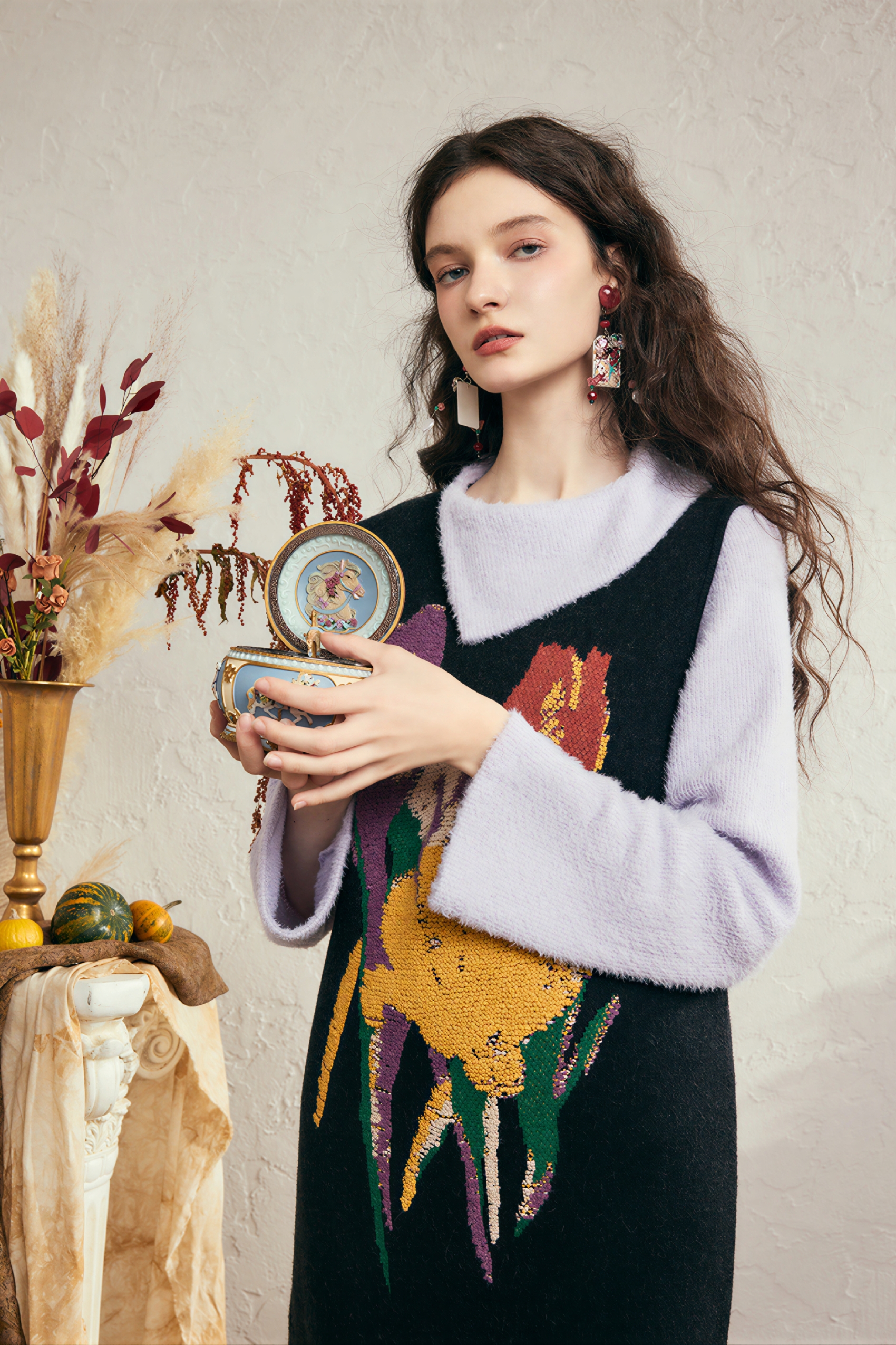 High-end loose-fitting vest dress knitted dress