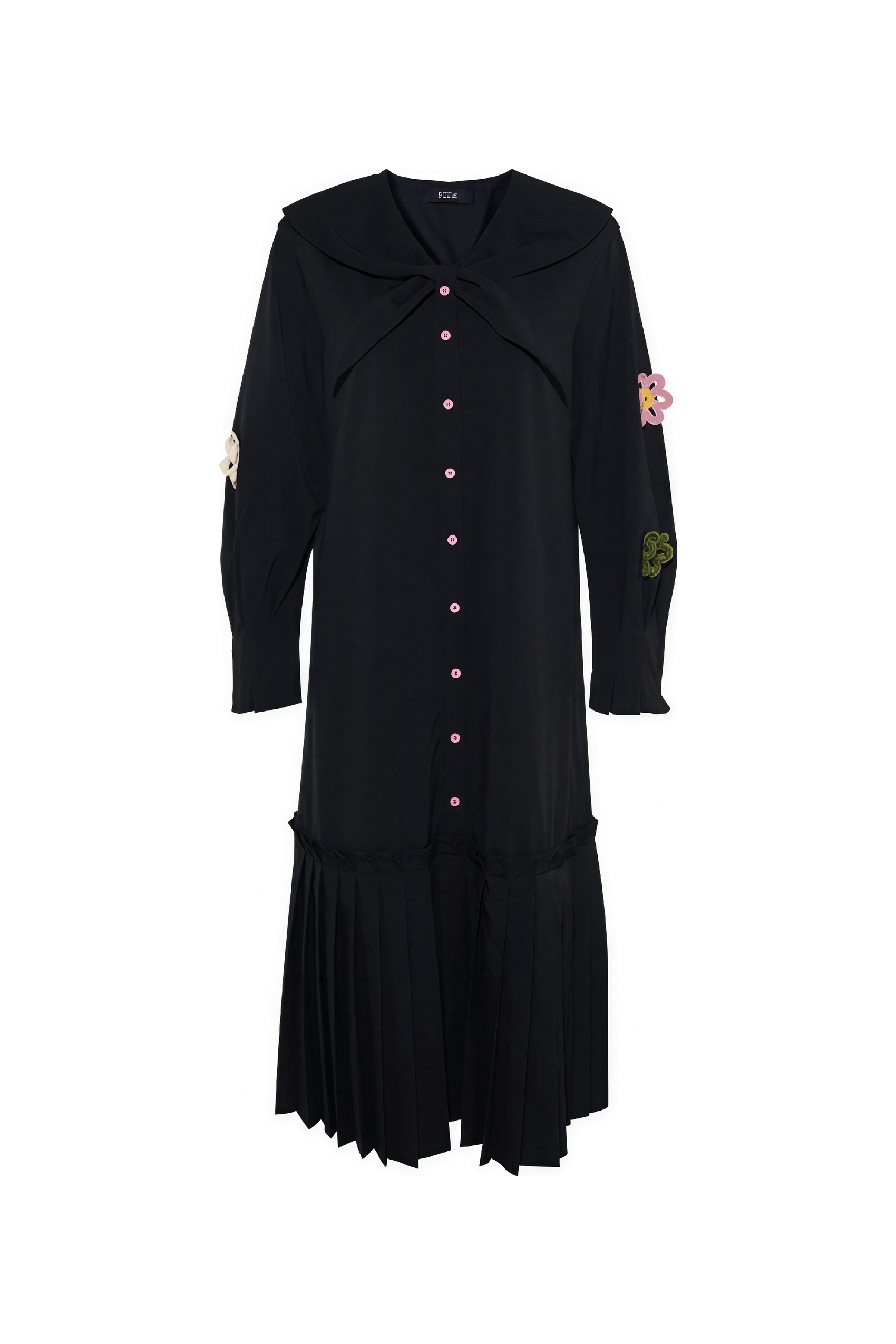 Navy collar shirt dress