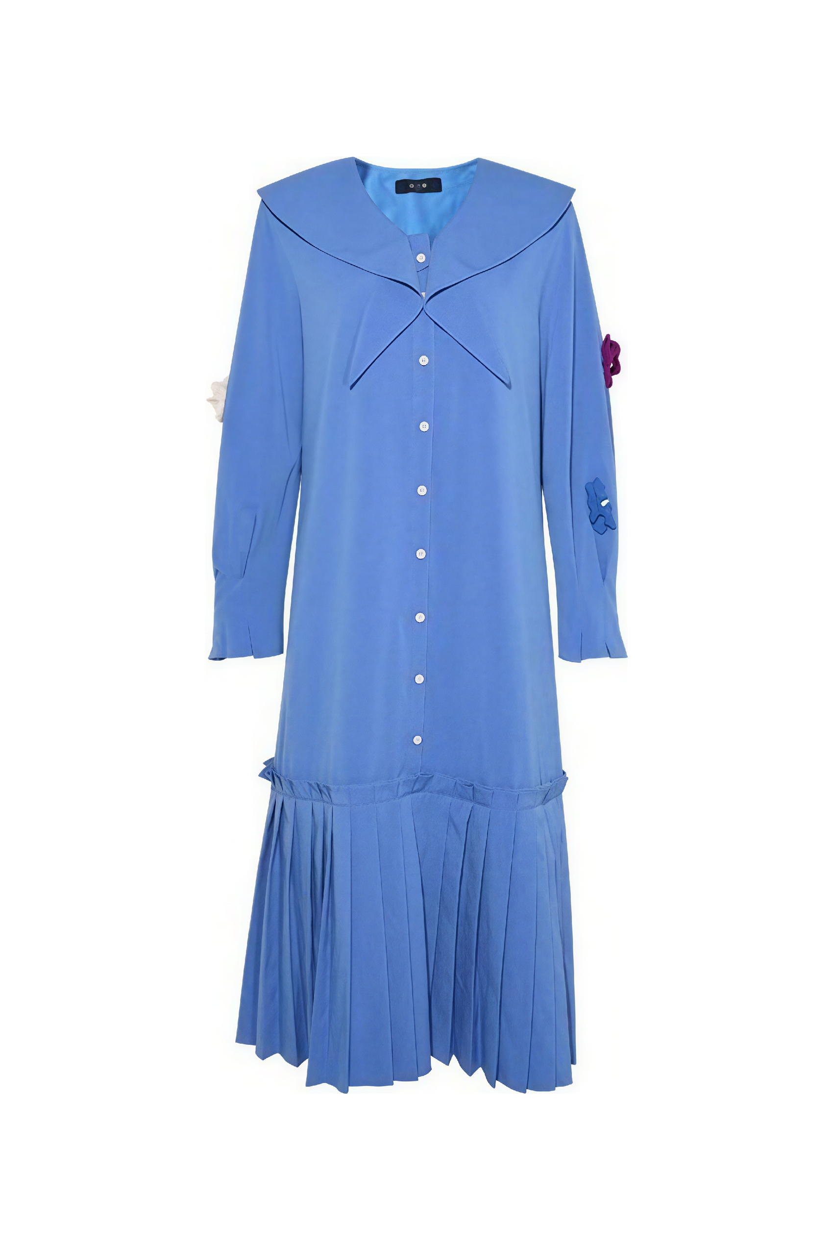 Navy collar shirt dress