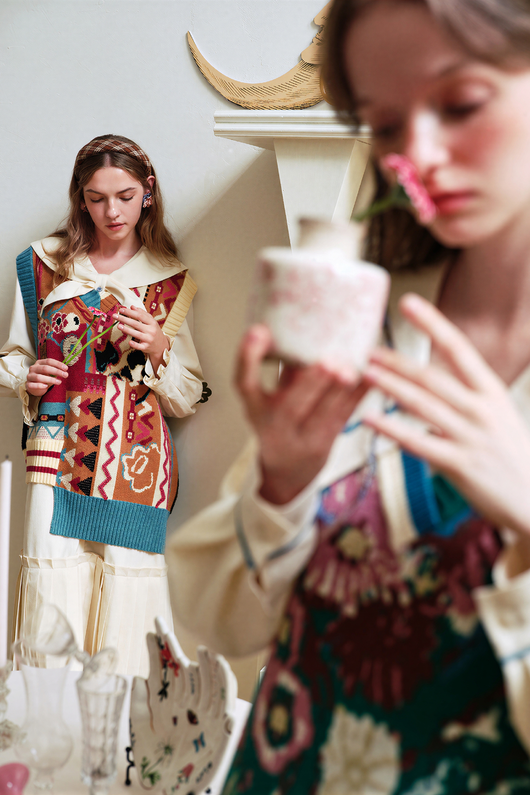 Navy collar shirt dress