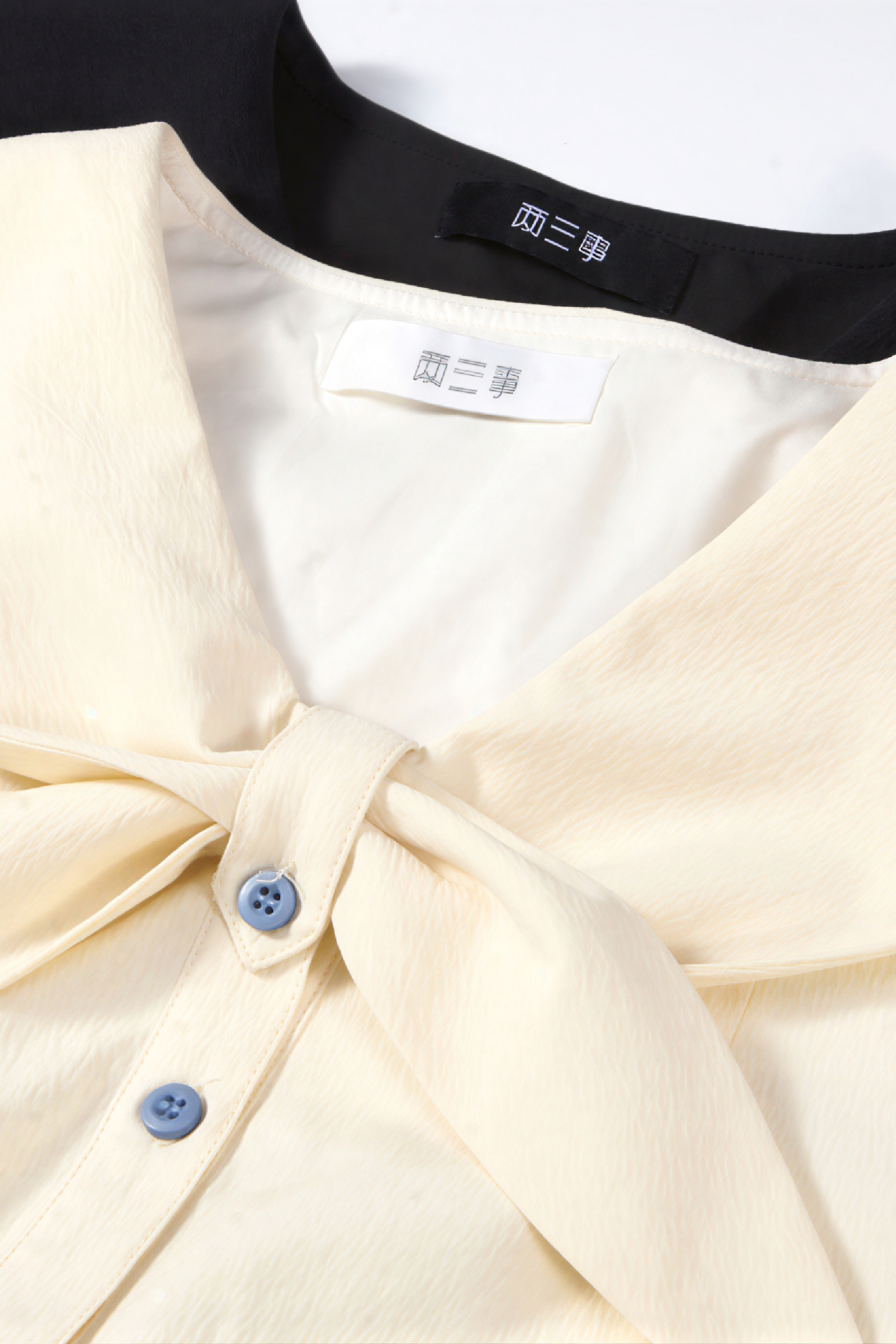 Navy collar shirt dress