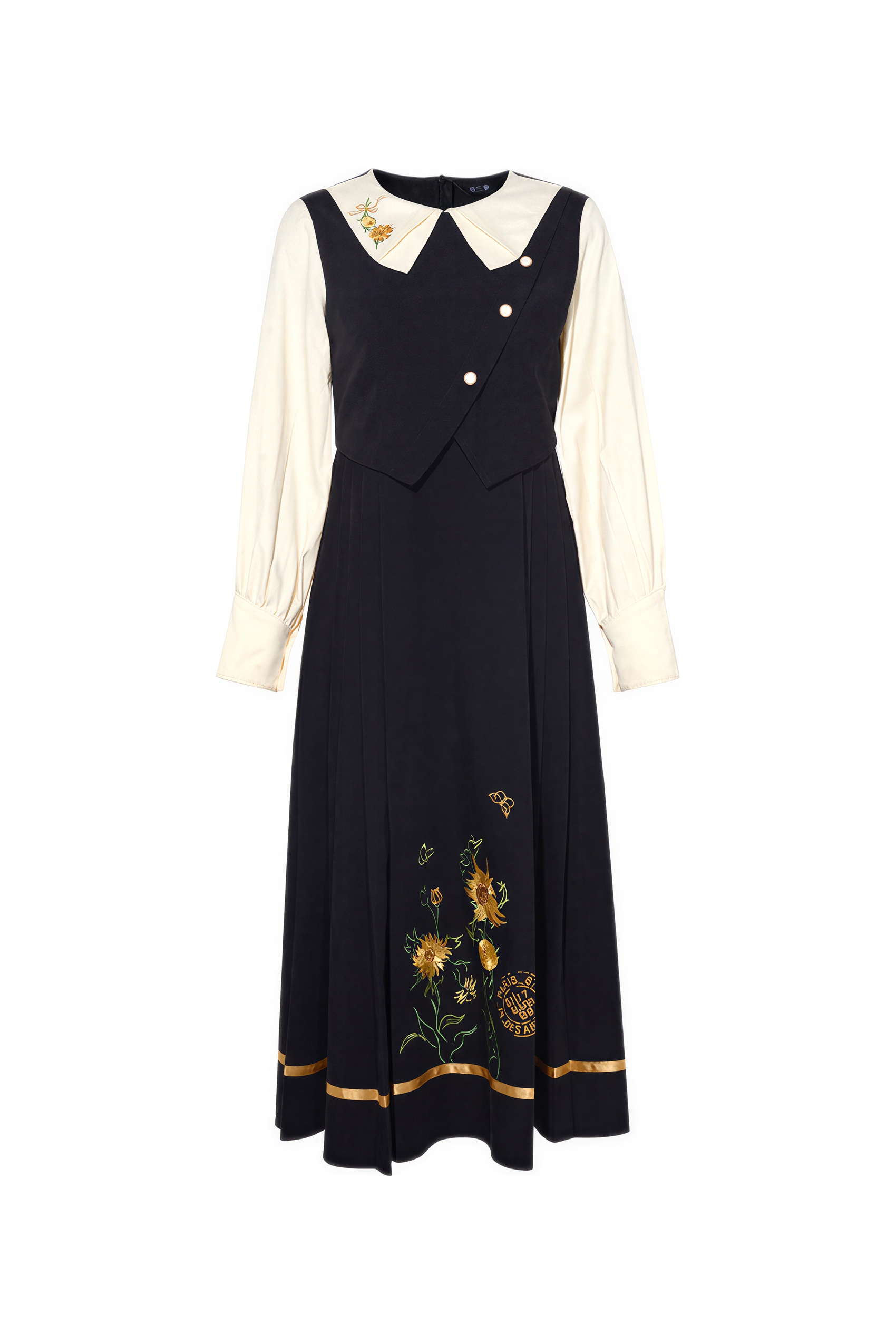 Van Gogh-Inspired Asymmetric Shirt Dress