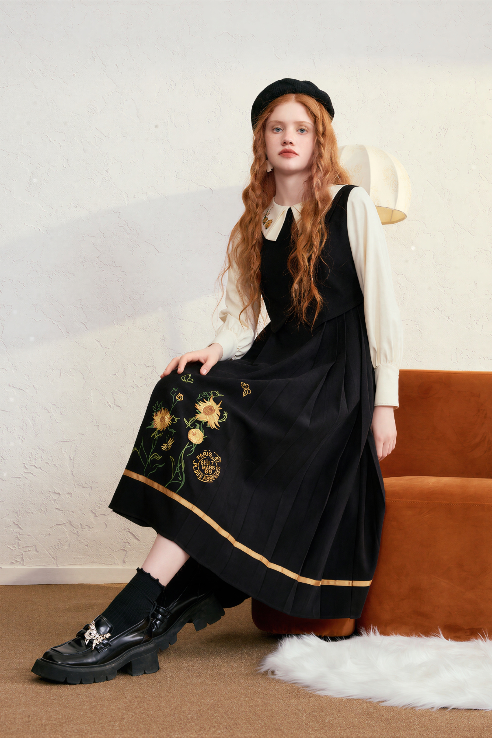 Van Gogh-Inspired Asymmetric Shirt Dress