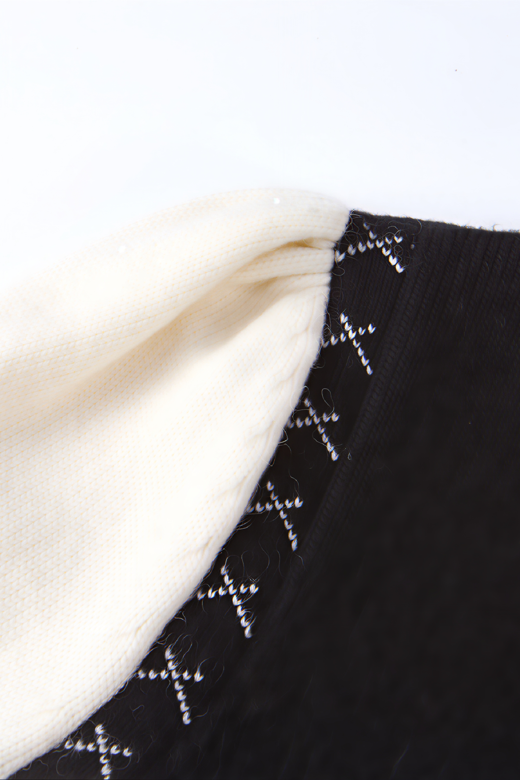 Van Gogh-Inspired Layered-Look Knit Long-Sleeve Dress