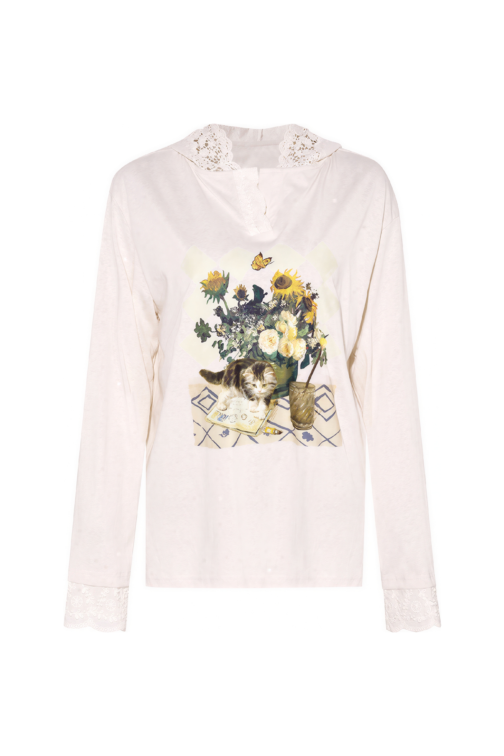 Van Gogh-Inspired Art Print Sweatshirt-LYONSENS