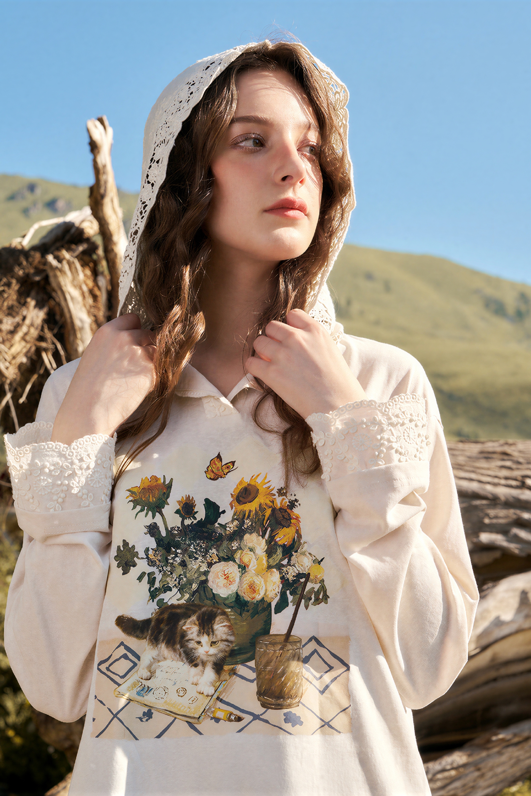 Van Gogh-Inspired Art Print Sweatshirt-LYONSENS