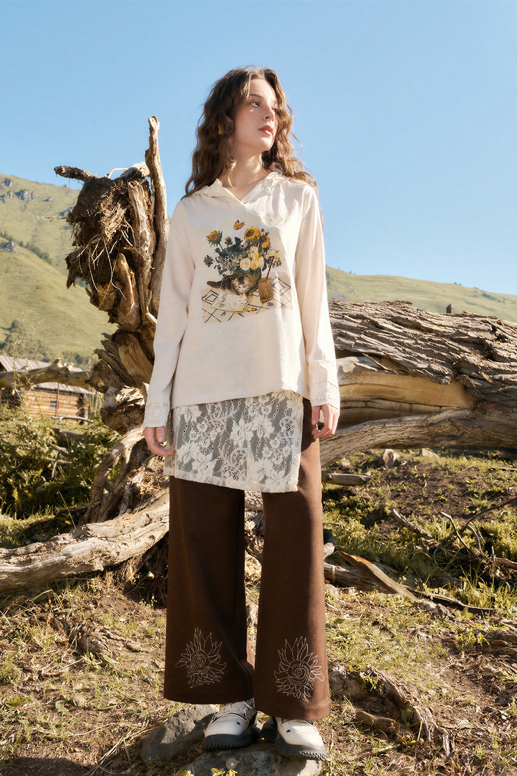 Van Gogh-Inspired Art Print Sweatshirt-LYONSENS