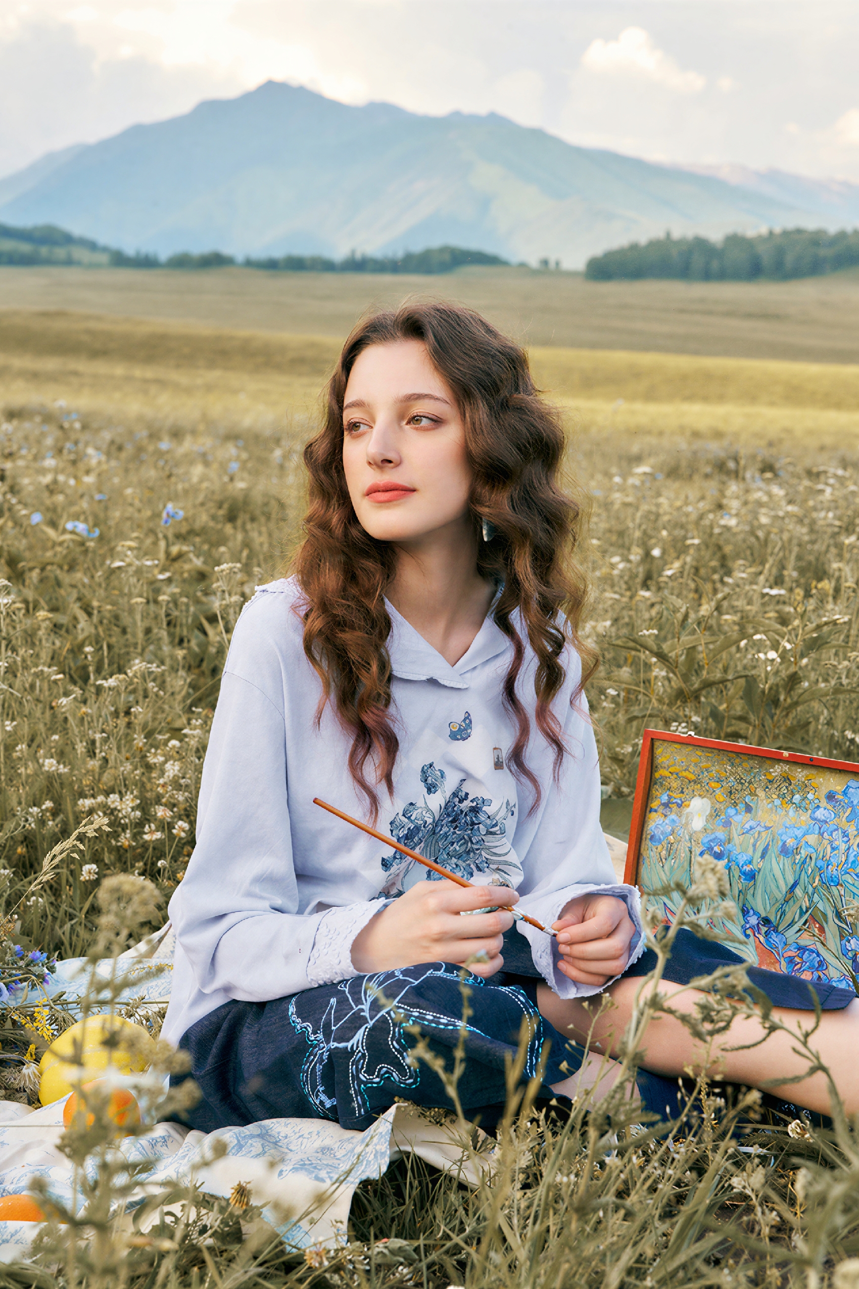 Van Gogh-Inspired Art Print Sweatshirt-LYONSENS