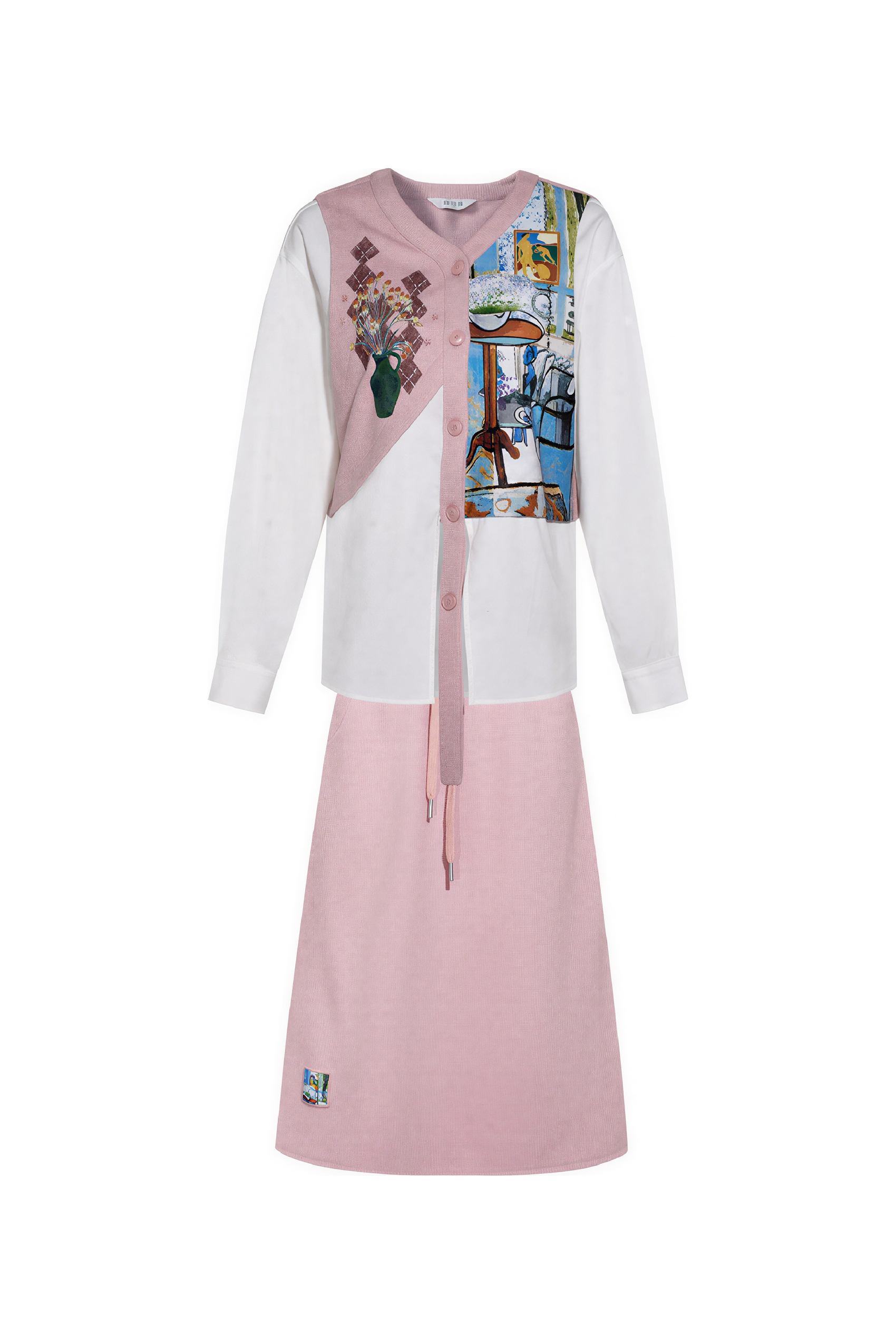 Matisse-Inspired Shirt & Skirt Two-Piece Set