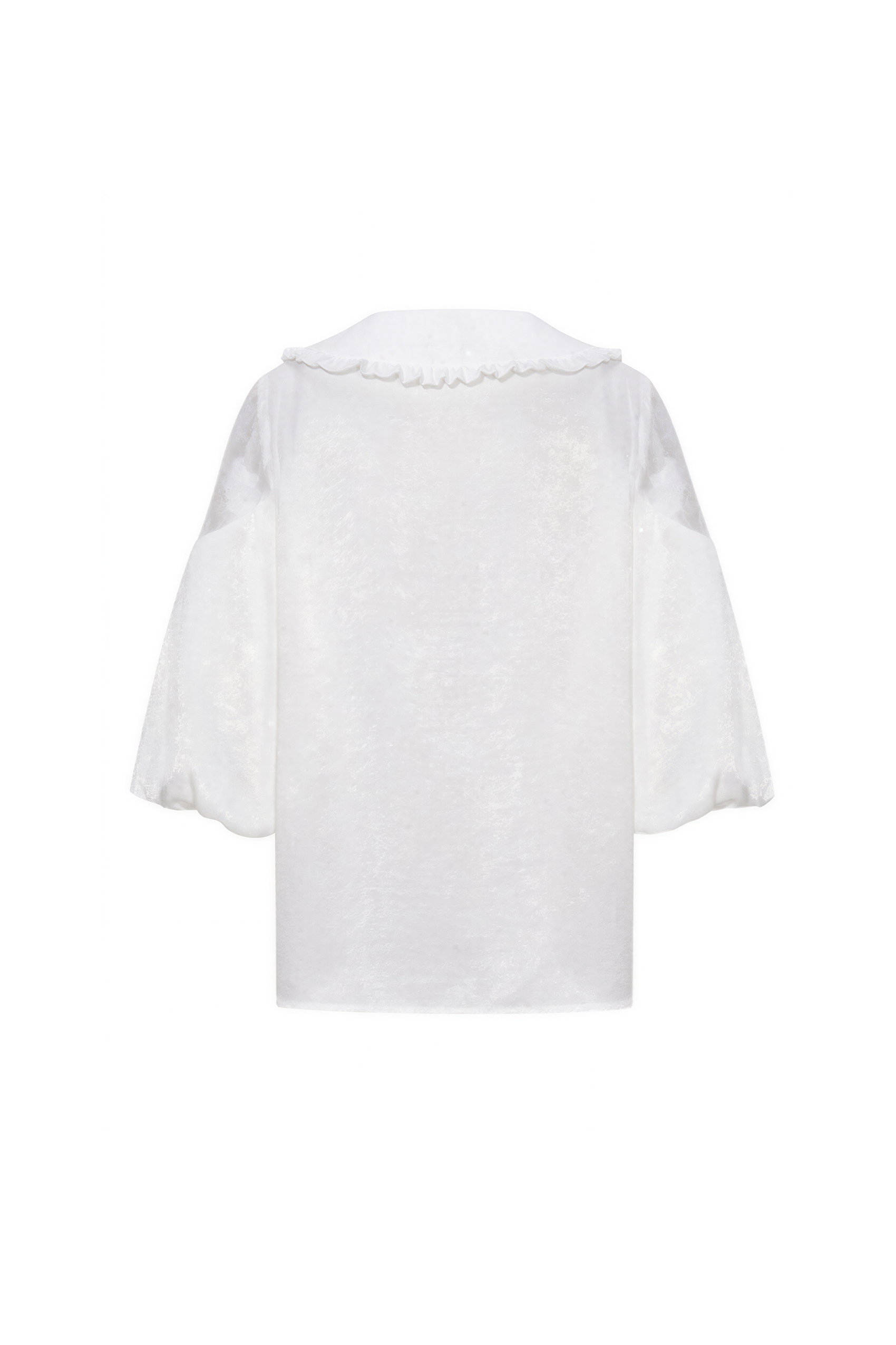 French Puff Sleeve White Blouse