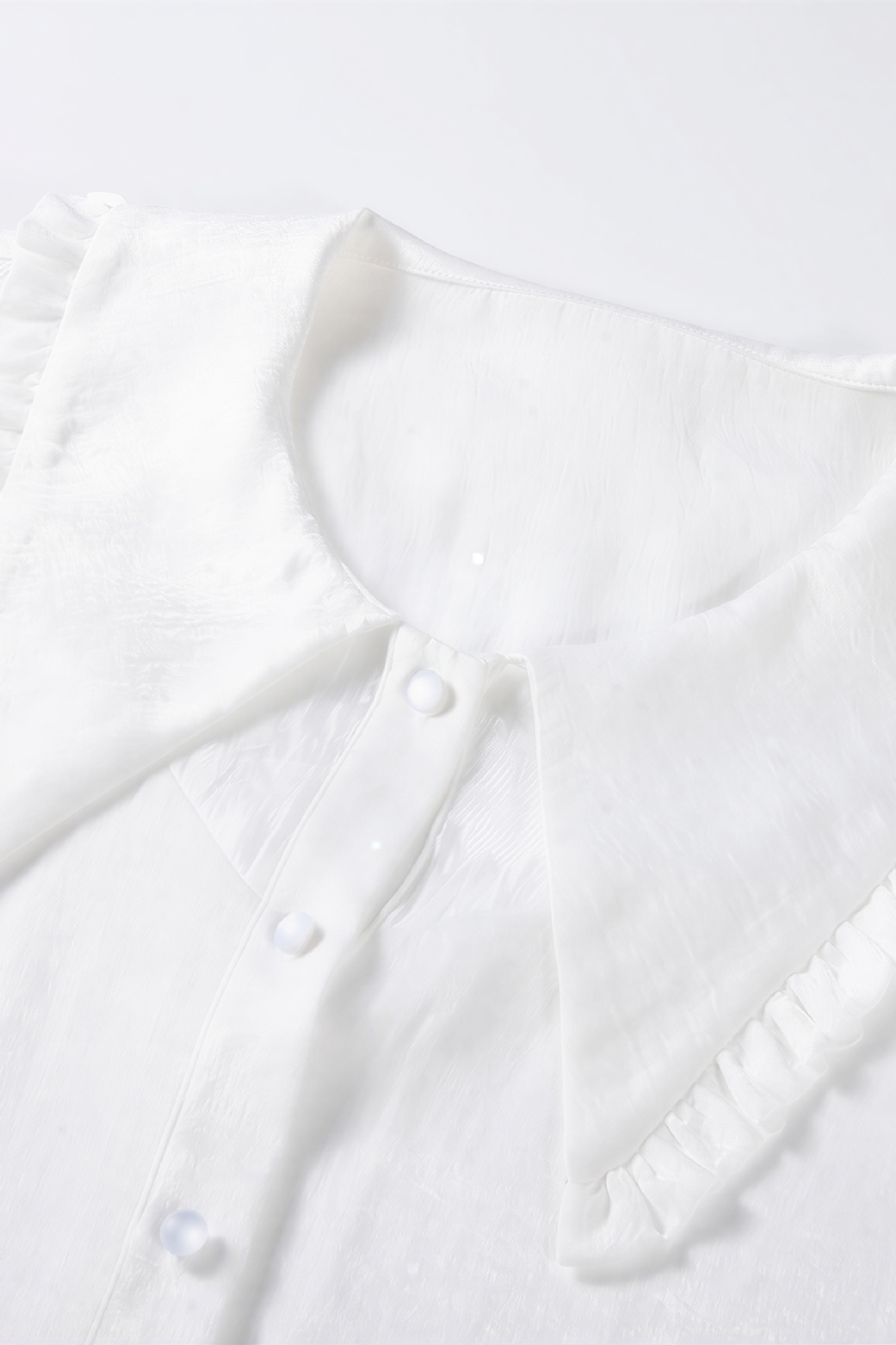 French Puff Sleeve White Blouse