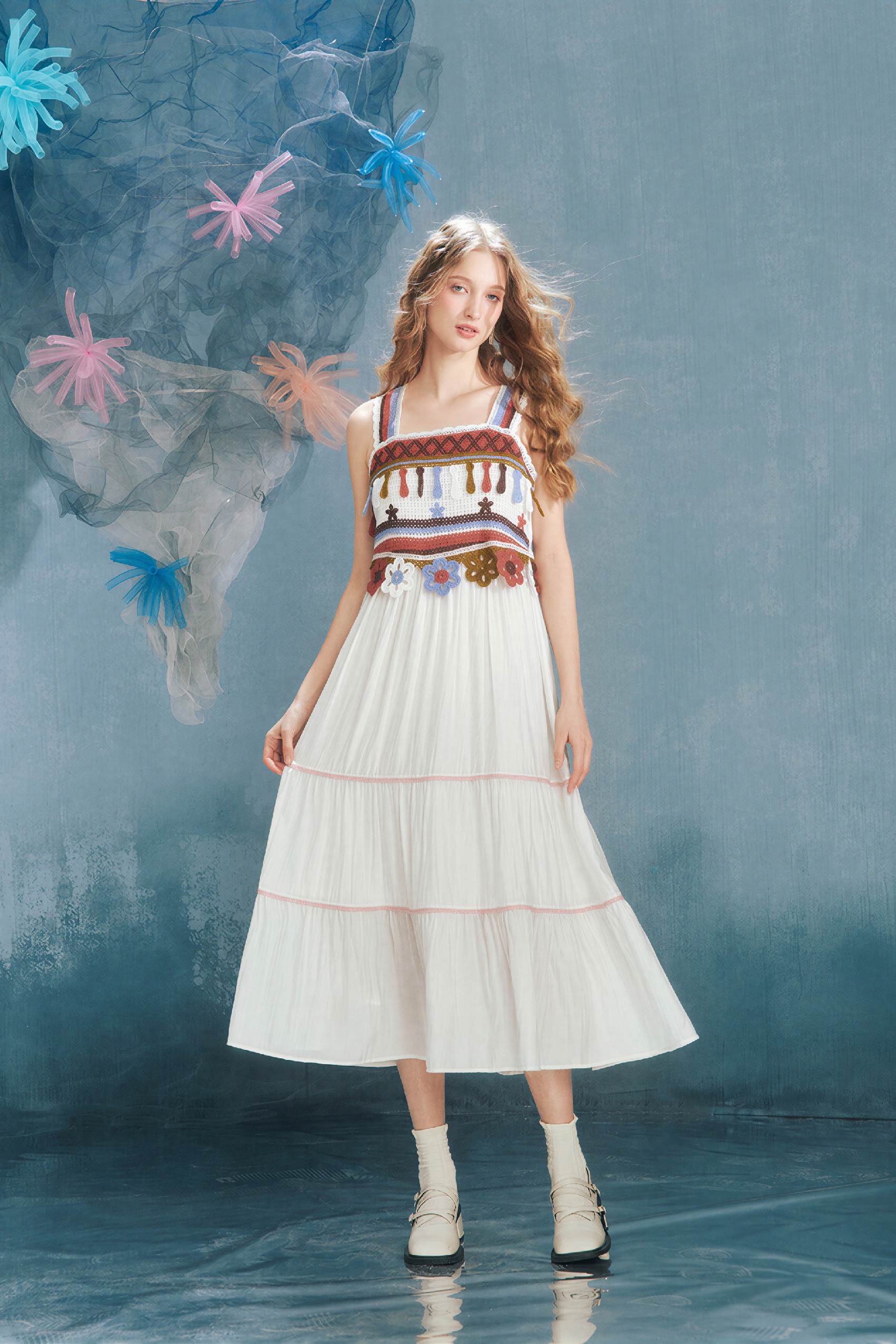 White Vacation-Style Slip Dress