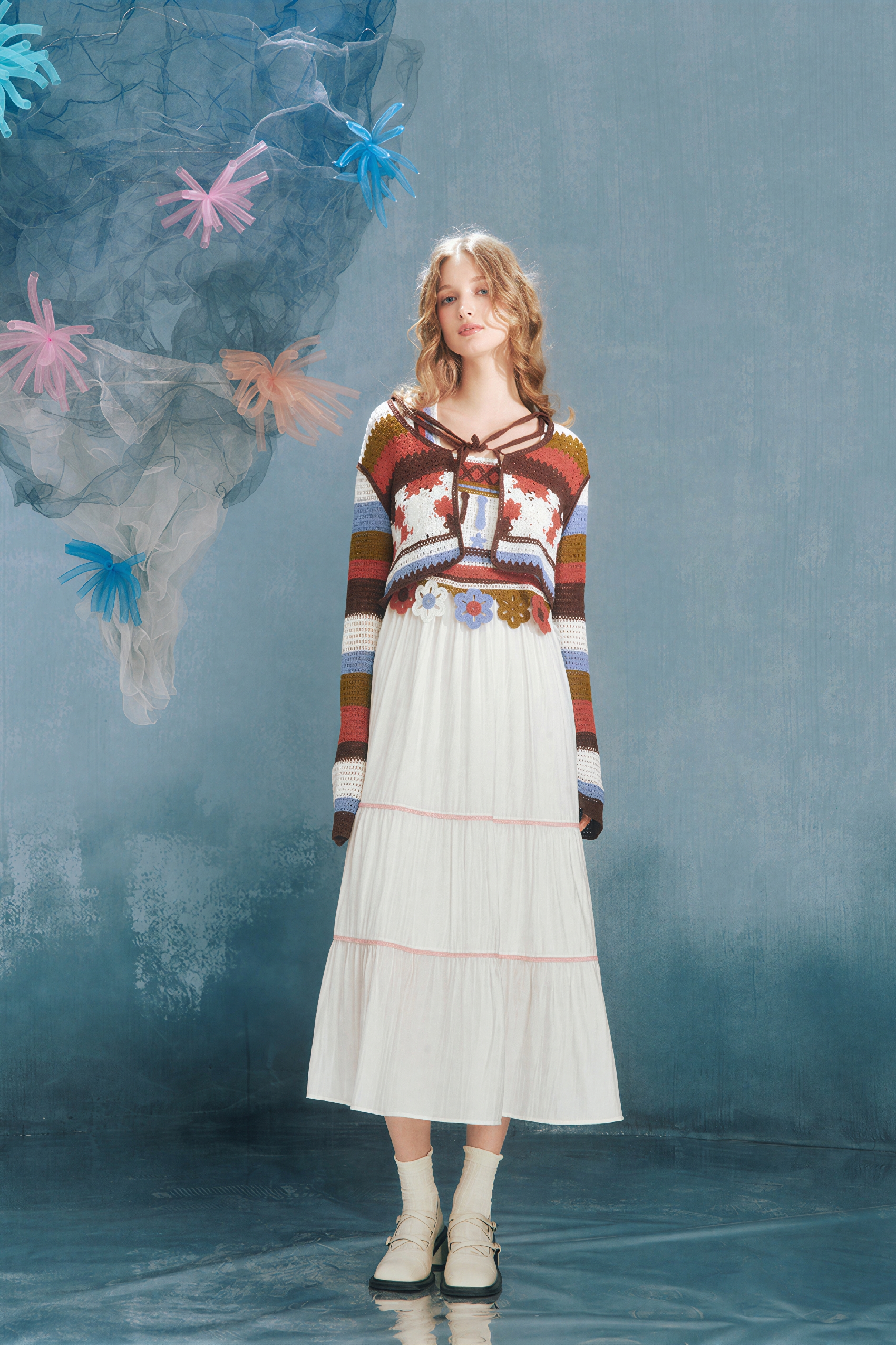 Crochet Openwork Knit Cardigan Jacket