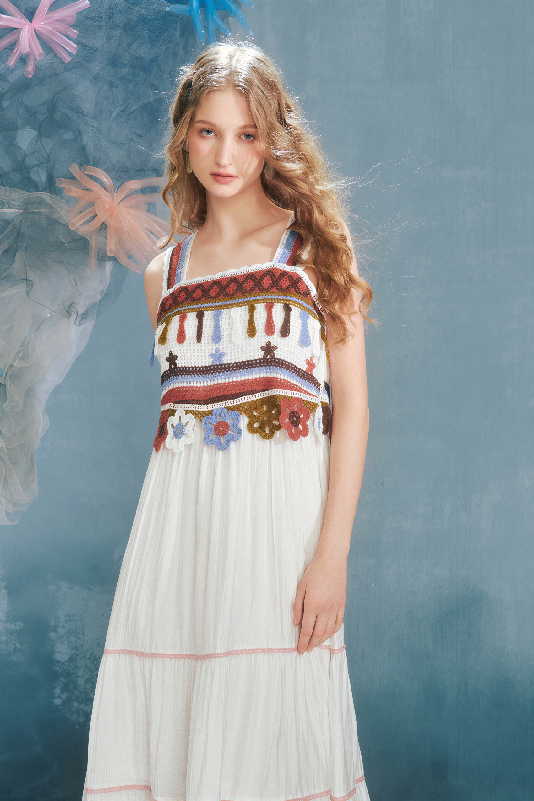 White Vacation-Style Slip Dress