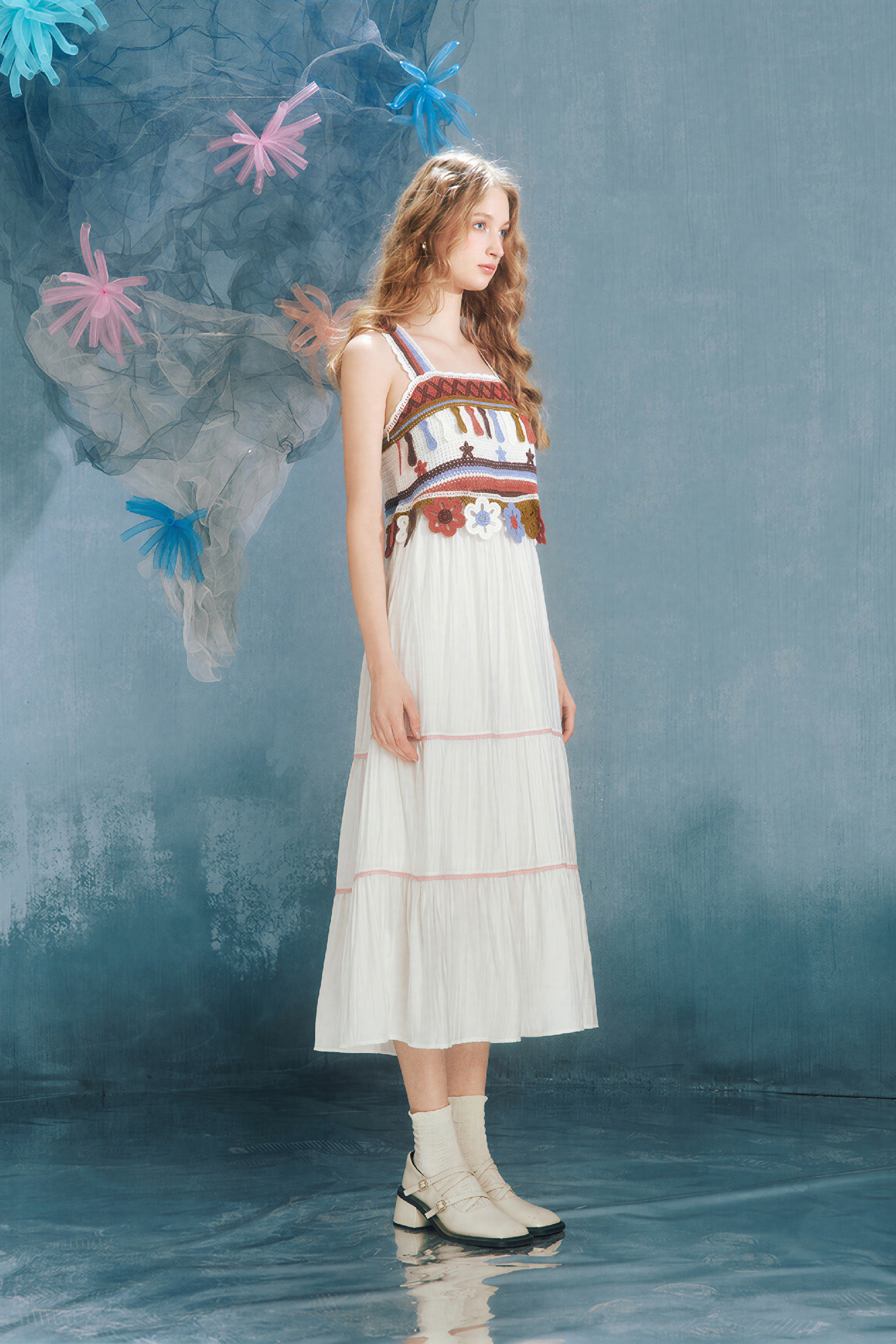 White Vacation-Style Slip Dress