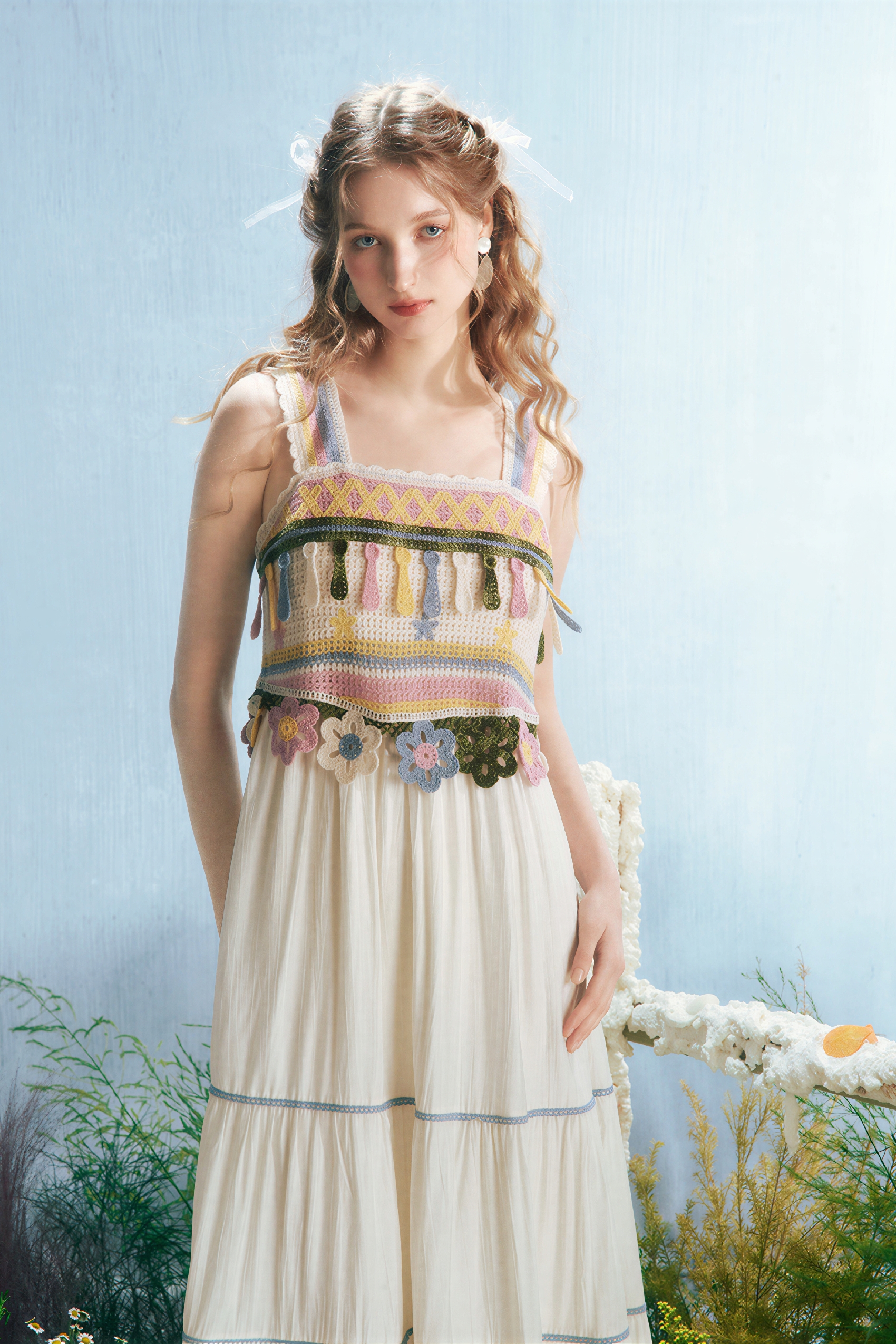 White Vacation-Style Slip Dress