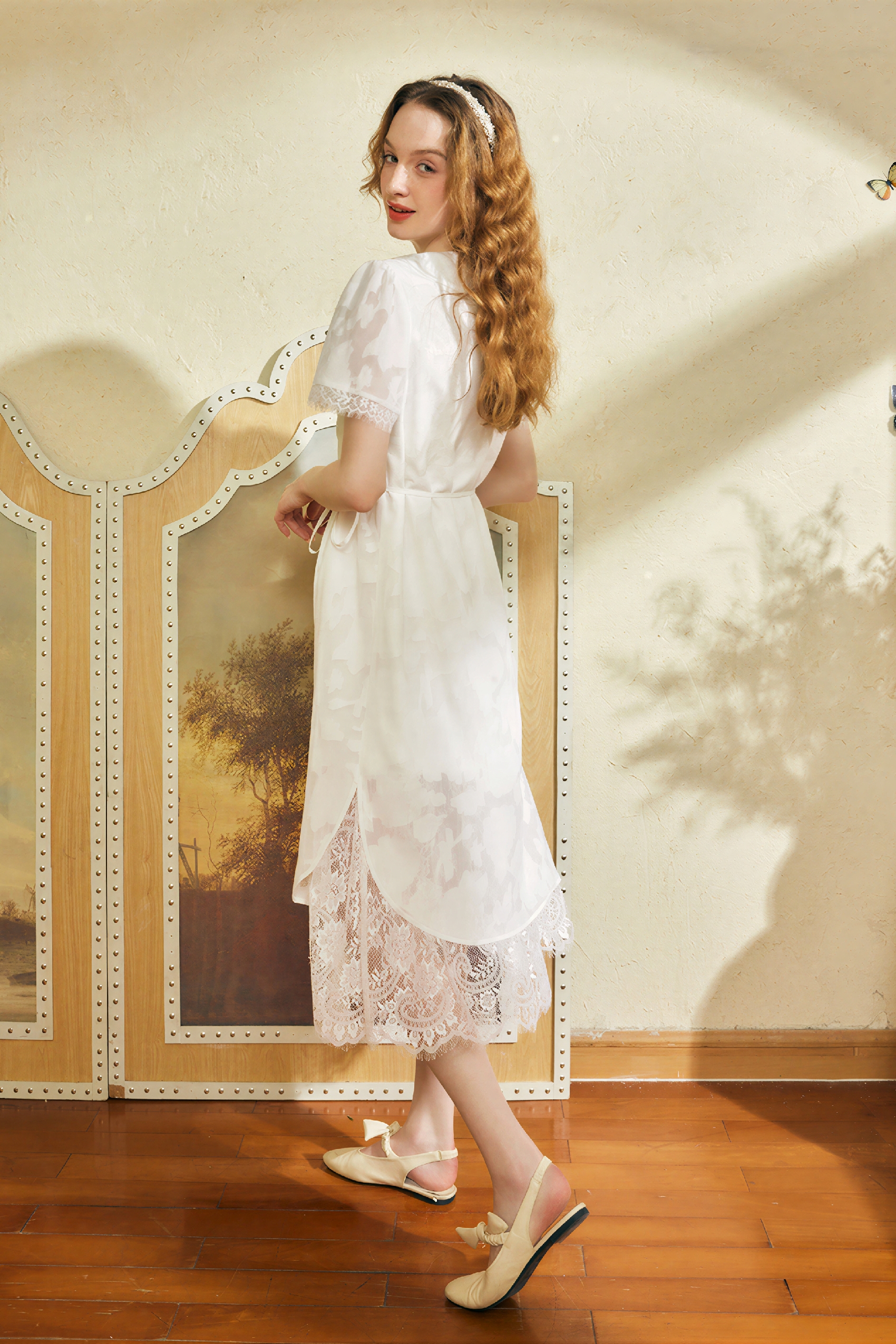Modern Chinese-Inspired Jacquard Dress-LYONSENS