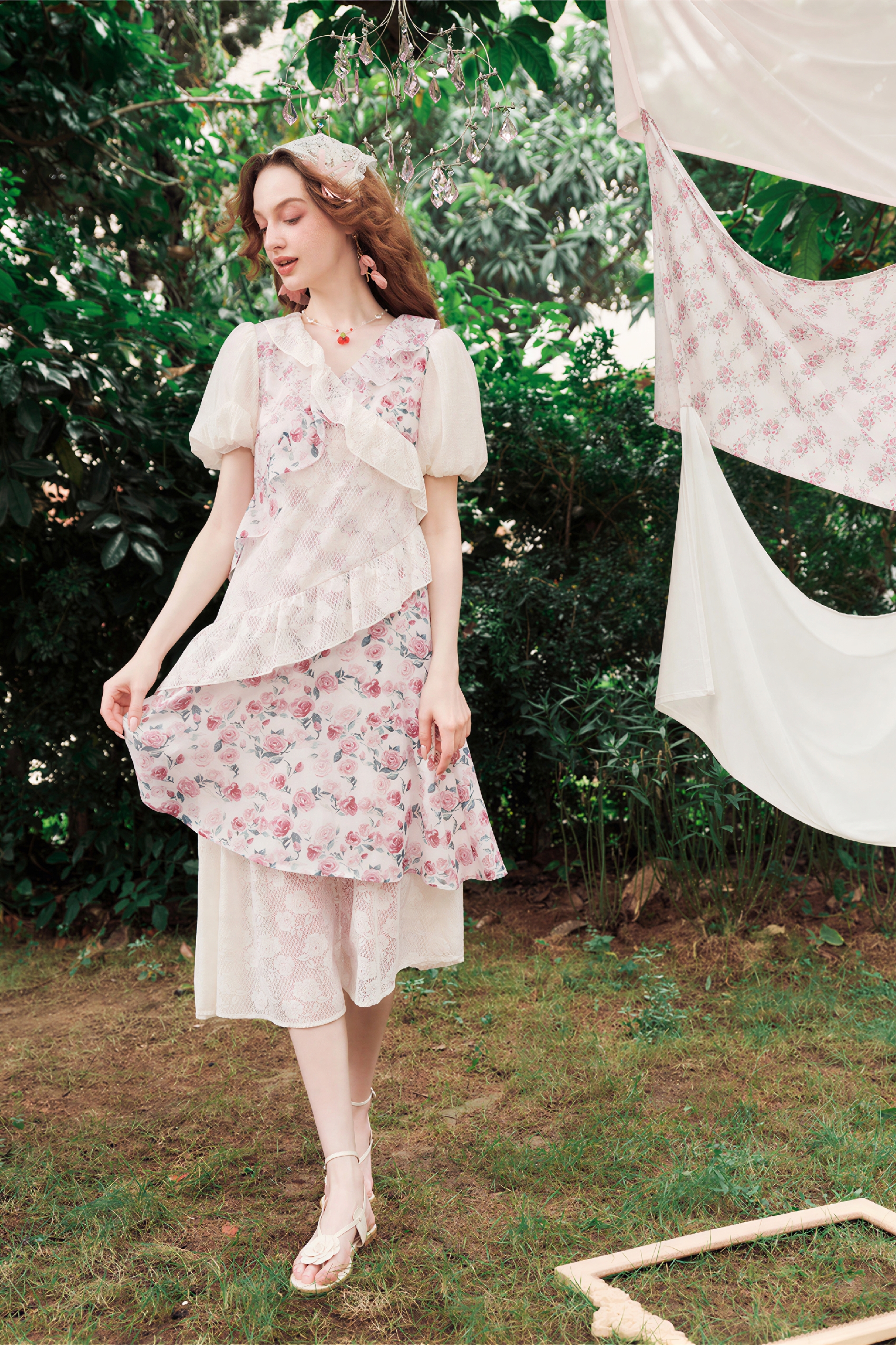 Patchwork Floral Lace Dress