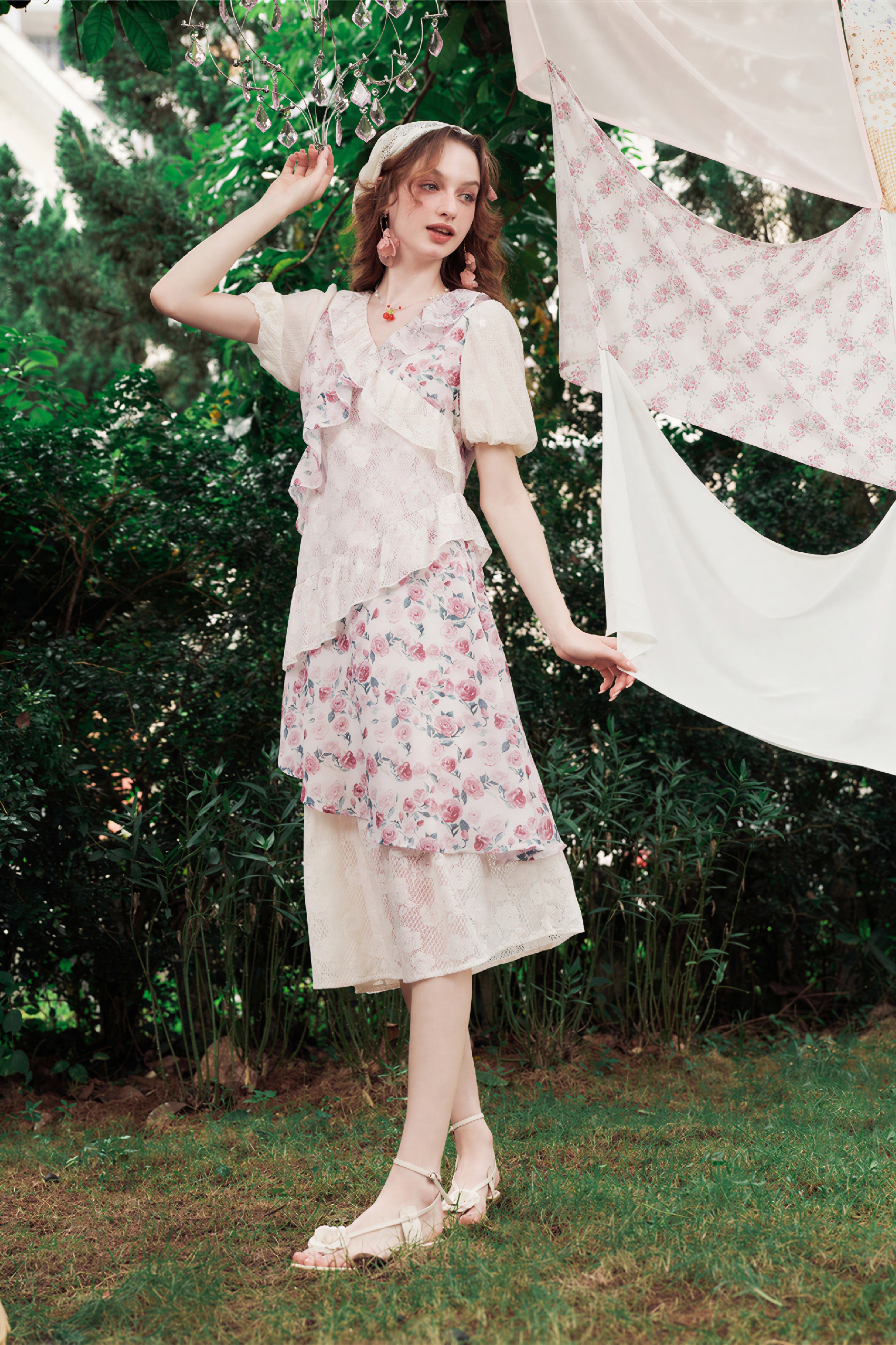 Patchwork Floral Lace Dress