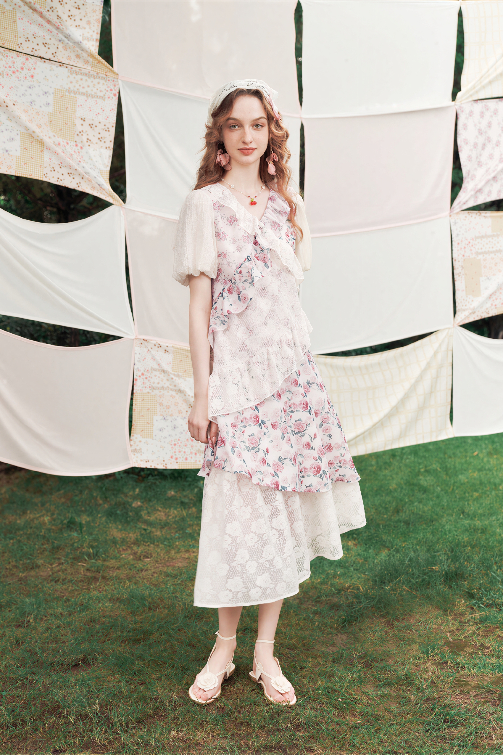 Patchwork Floral Lace Dress