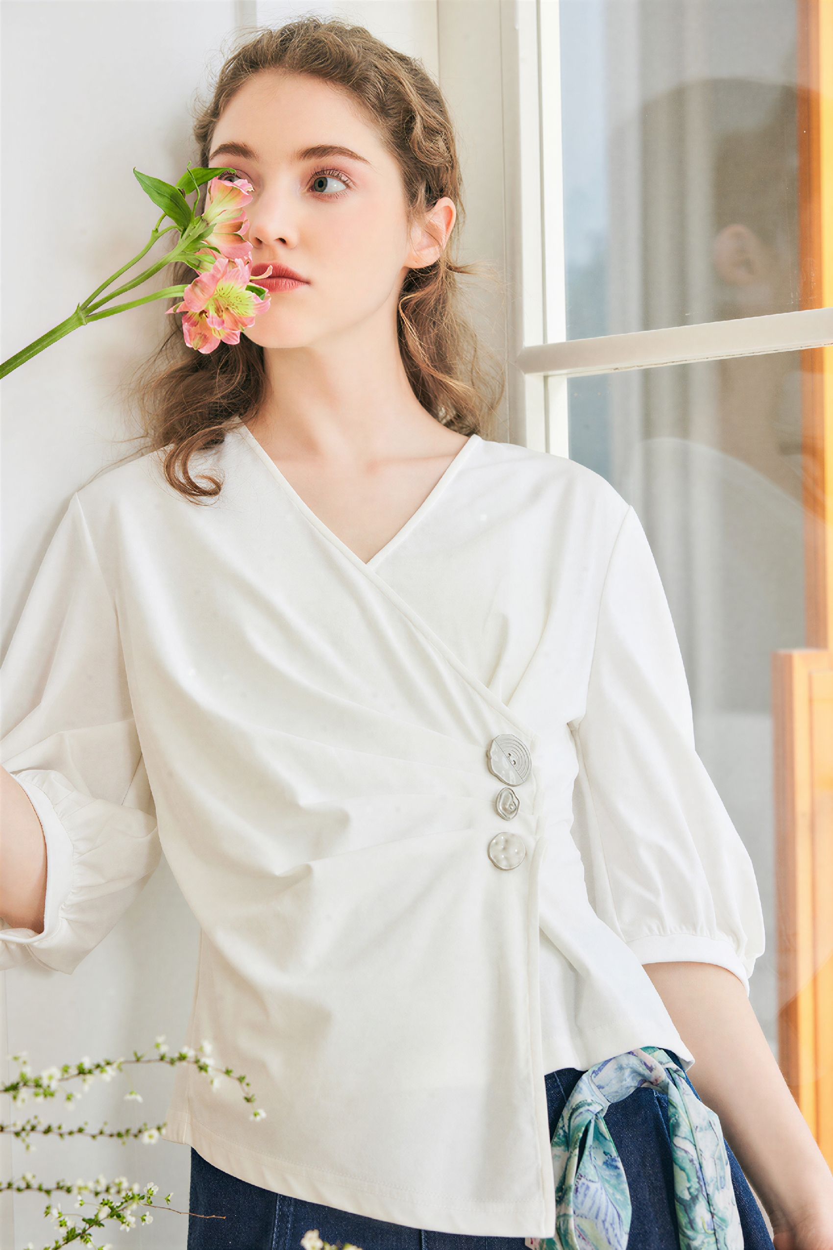 French Slim-Fit White T-Shirt