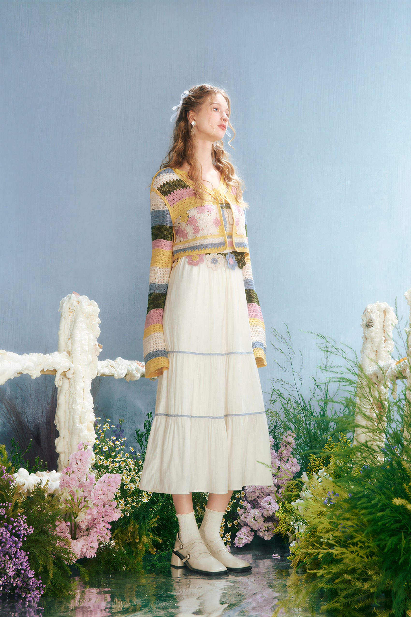 Crochet Openwork Knit Cardigan Jacket